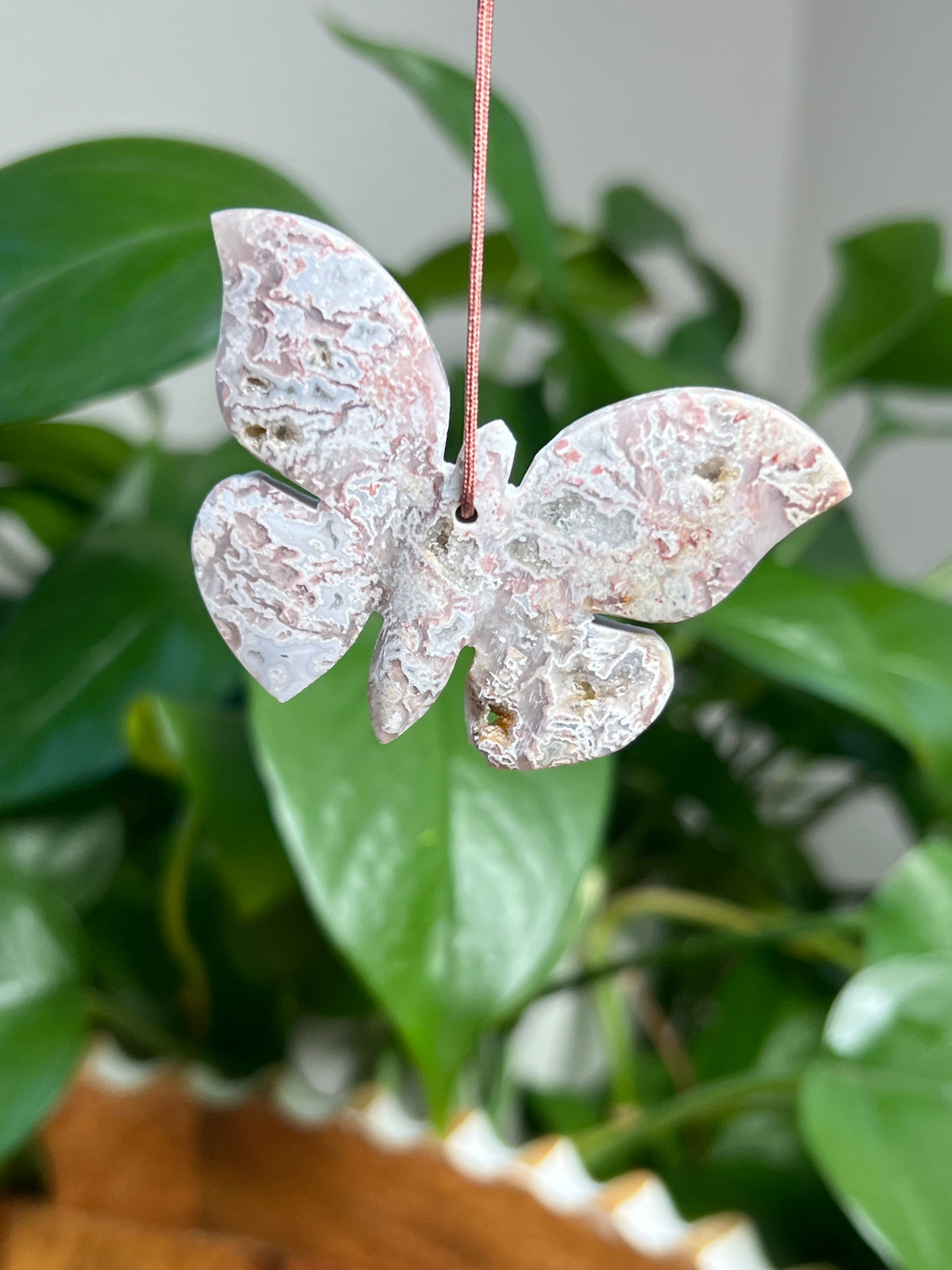 Sumatra Plume Agate Ornament Butterfly: VE