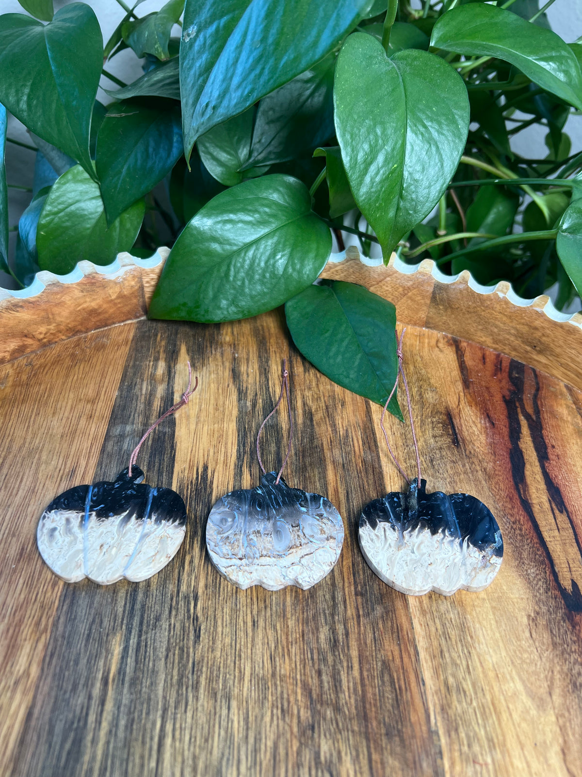 Palm Root Pumpkin Ornaments