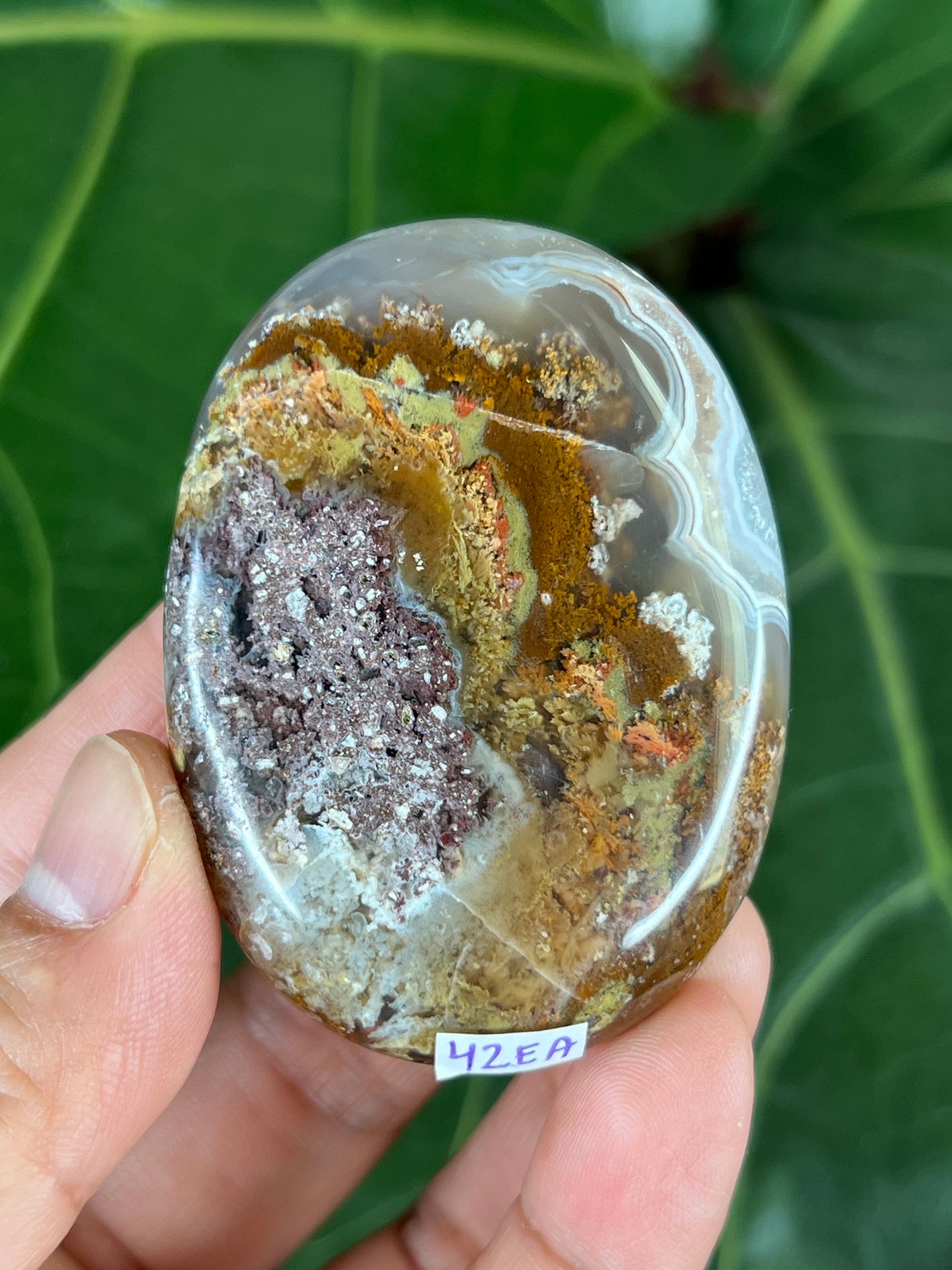 Scenic Moss Agate Palm Stone