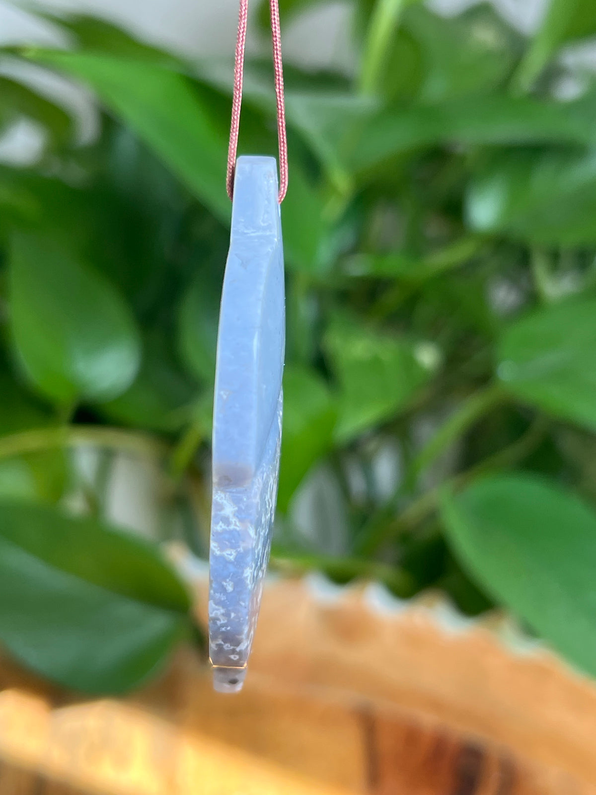 Blue Plume Agate Ornament Acorn: CO
