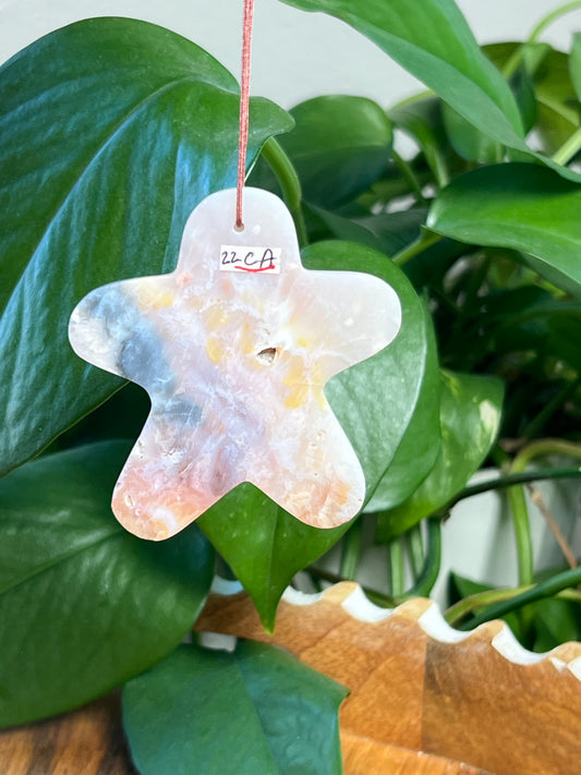 Rainbow Plume Agate Gingerbread Ornaments