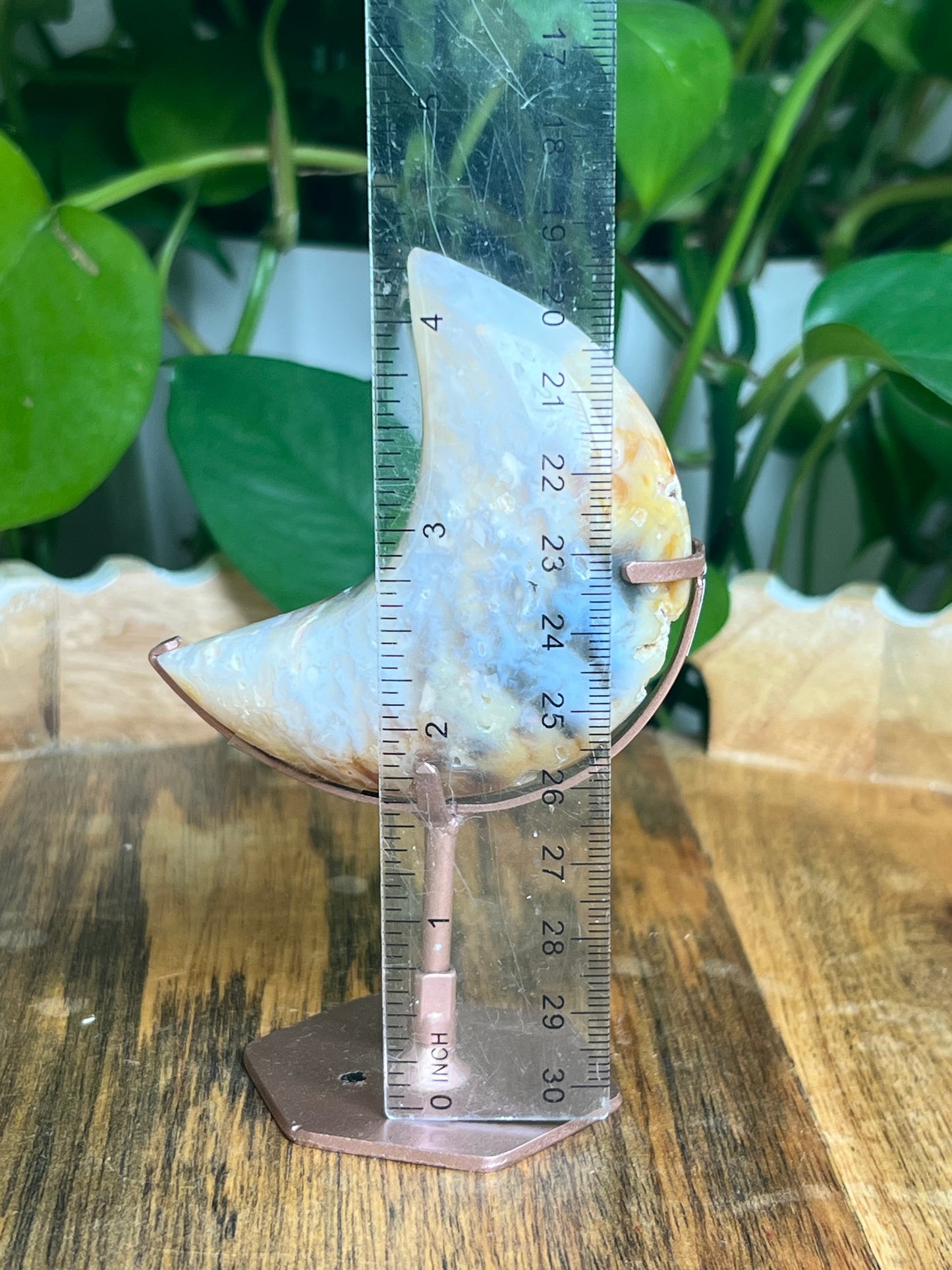 Rainbow Plume Agate Moon: B