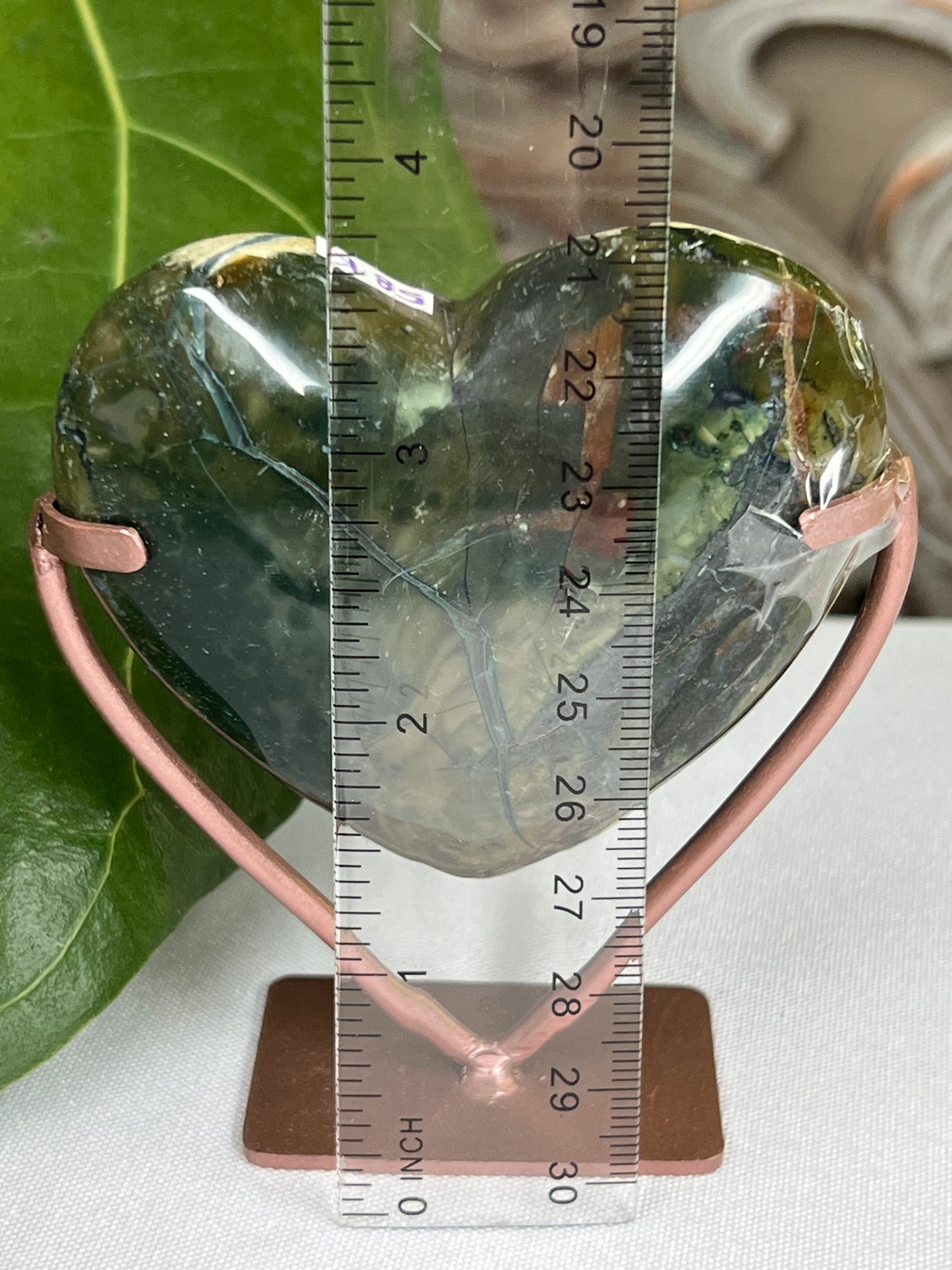 Mossy Jasper Heart