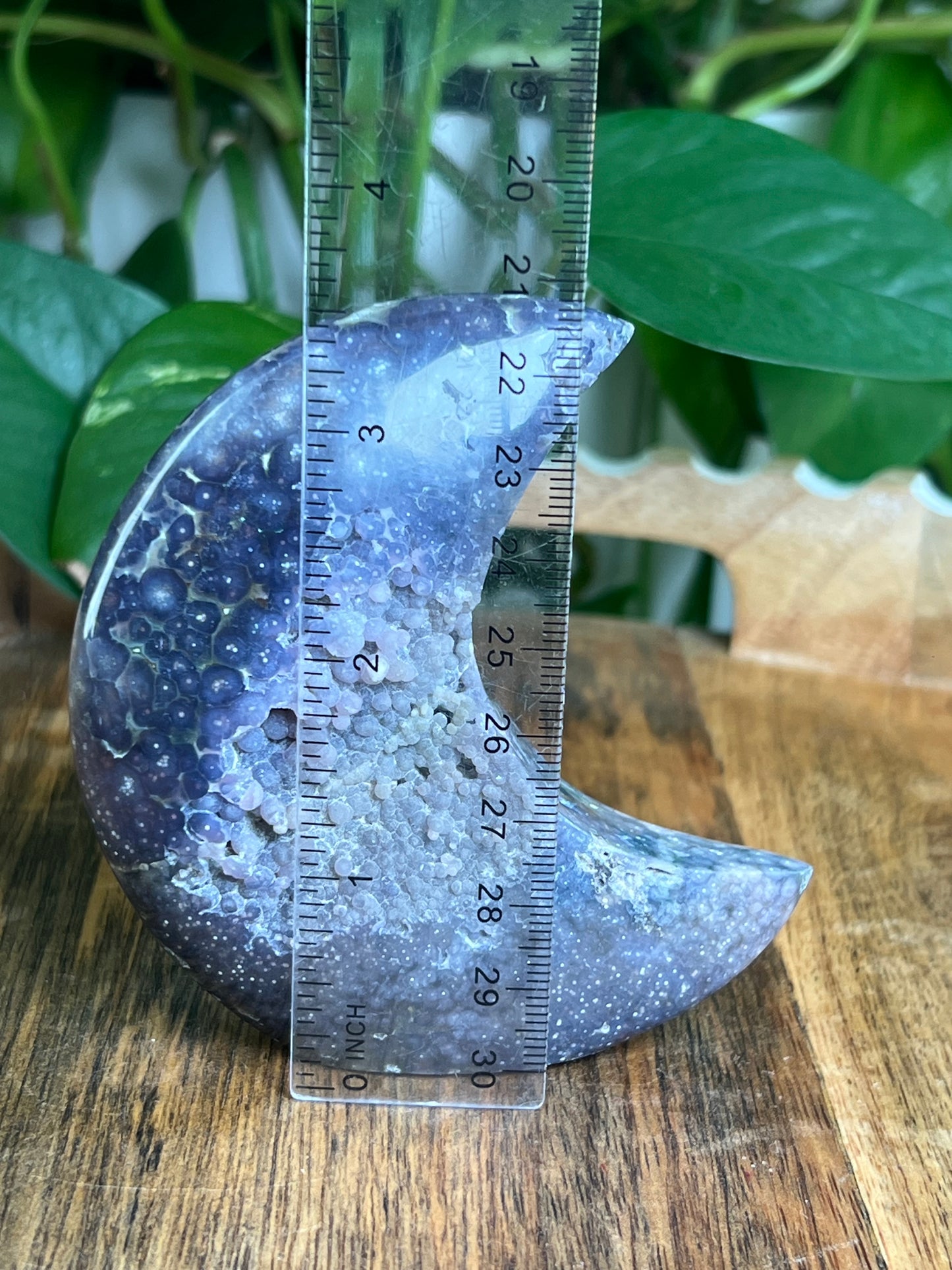 Grape Agate Self-Standing Moon: GE
