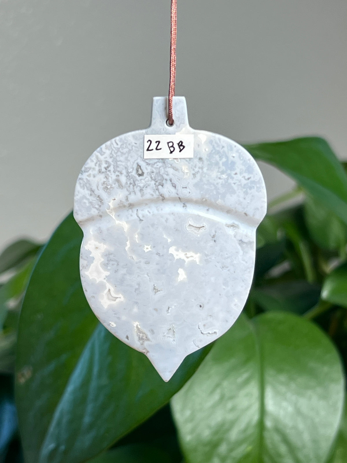 Blue Plume Agate Acorn Ornaments