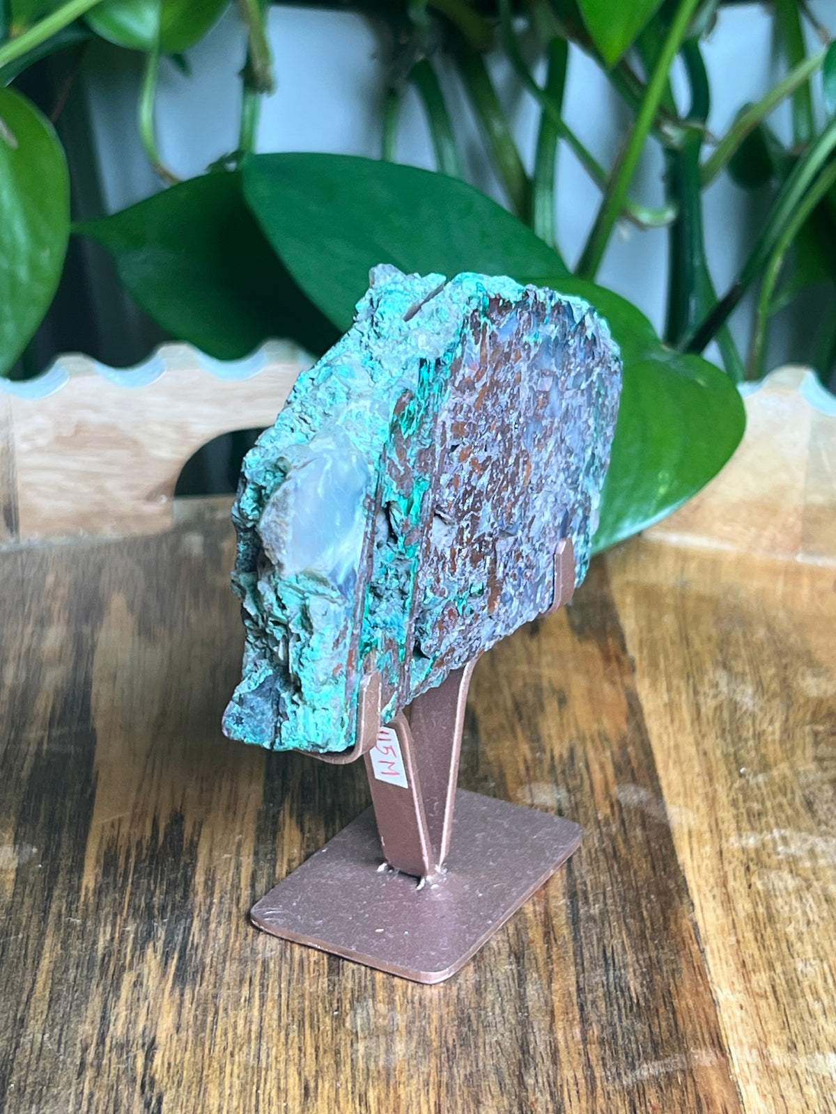 Copper In Malachite Chrysocolla and Chalcedony Slab: M