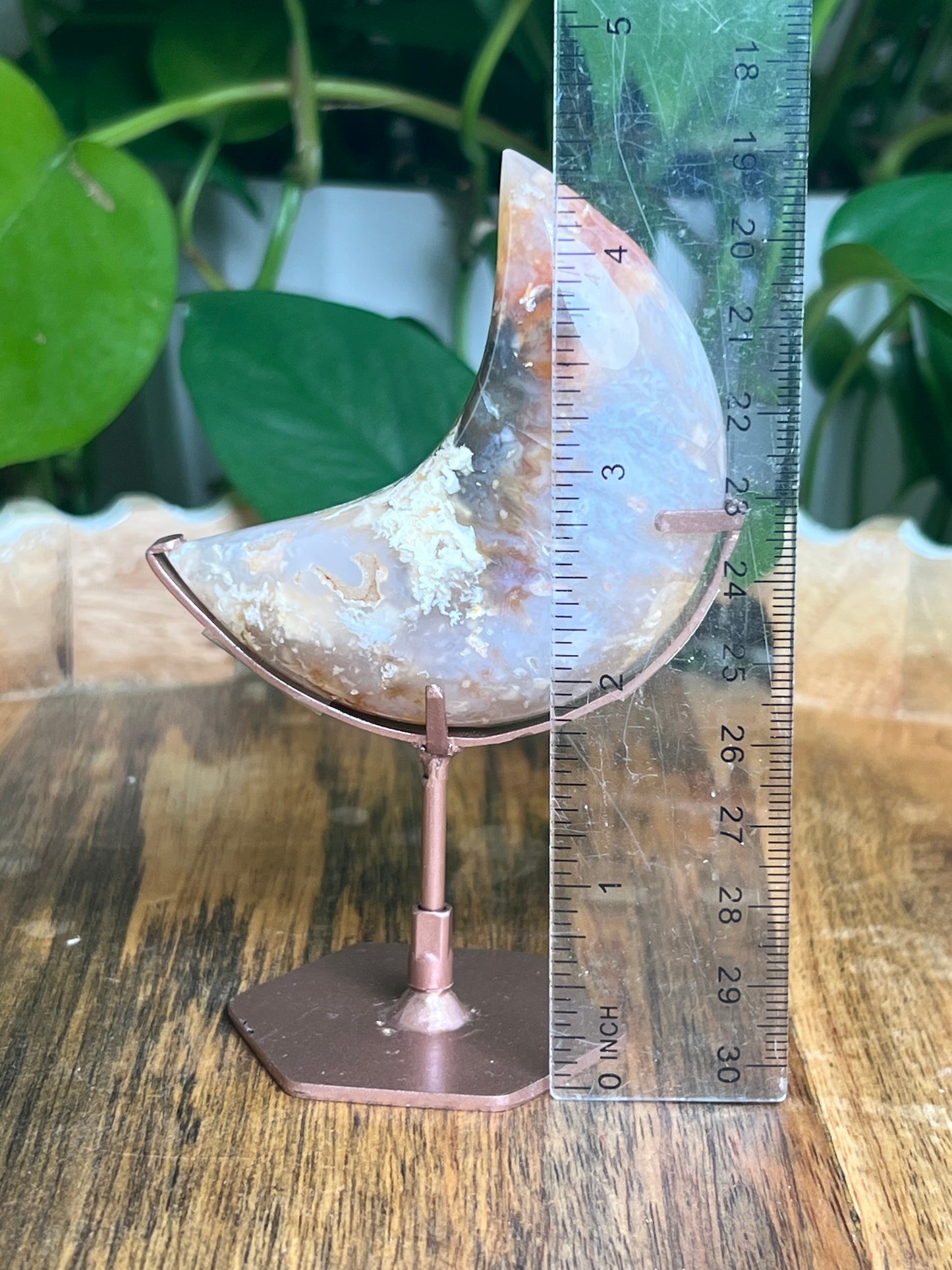 Rainbow Plume Agate Moon: BA