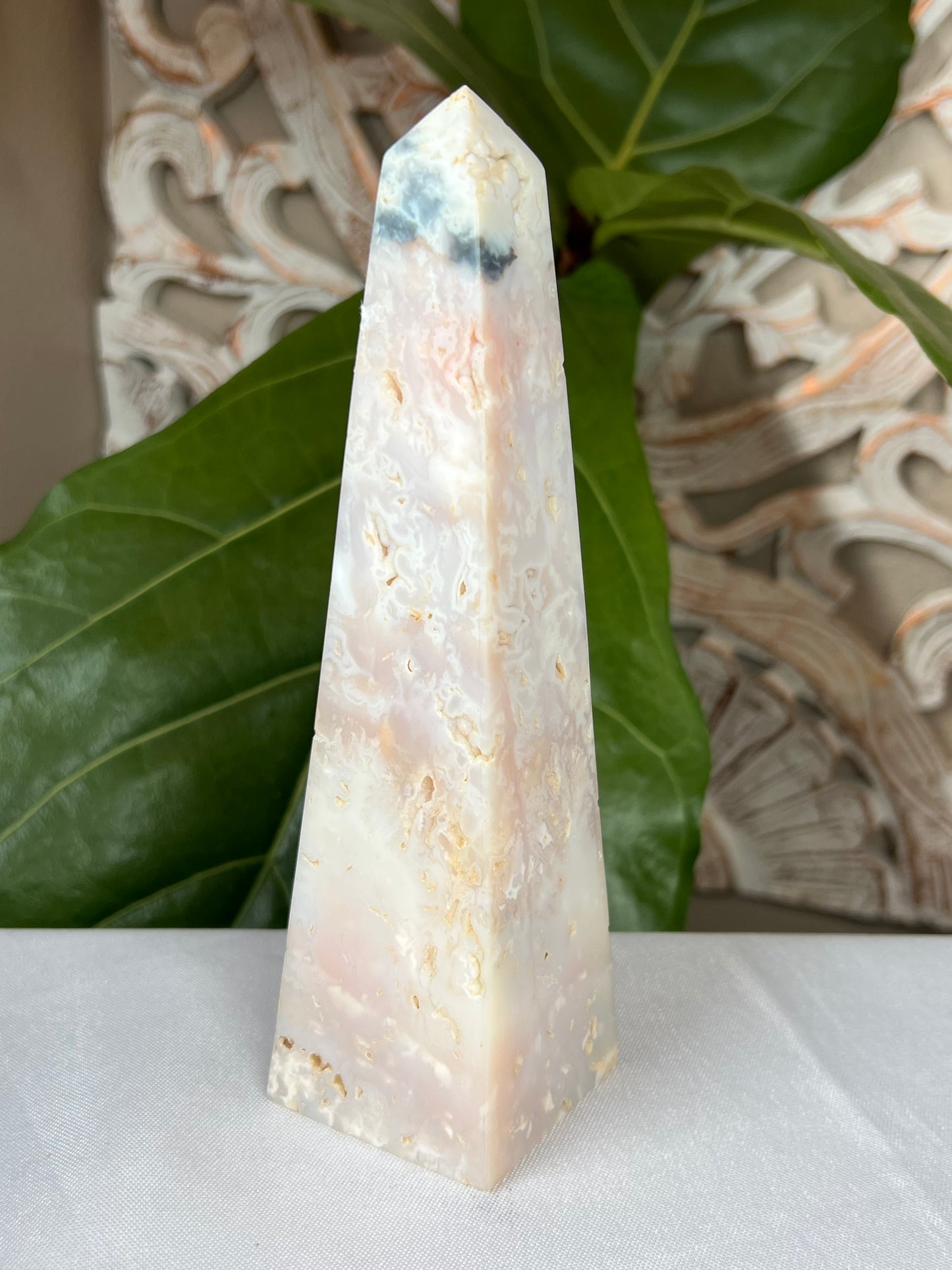 Rainbow Plume Agate Tower