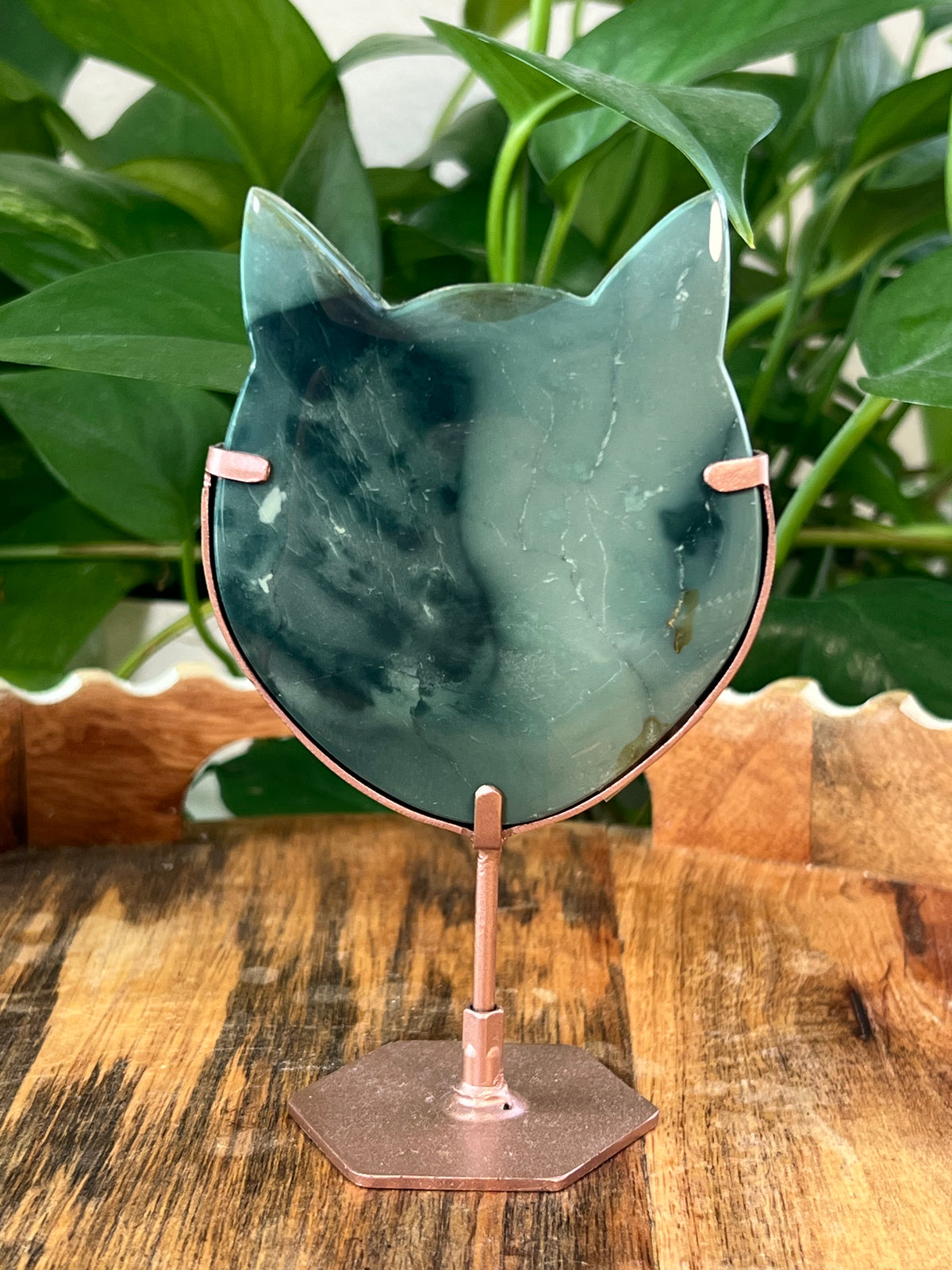 Blue Green Jasper Cat Heads