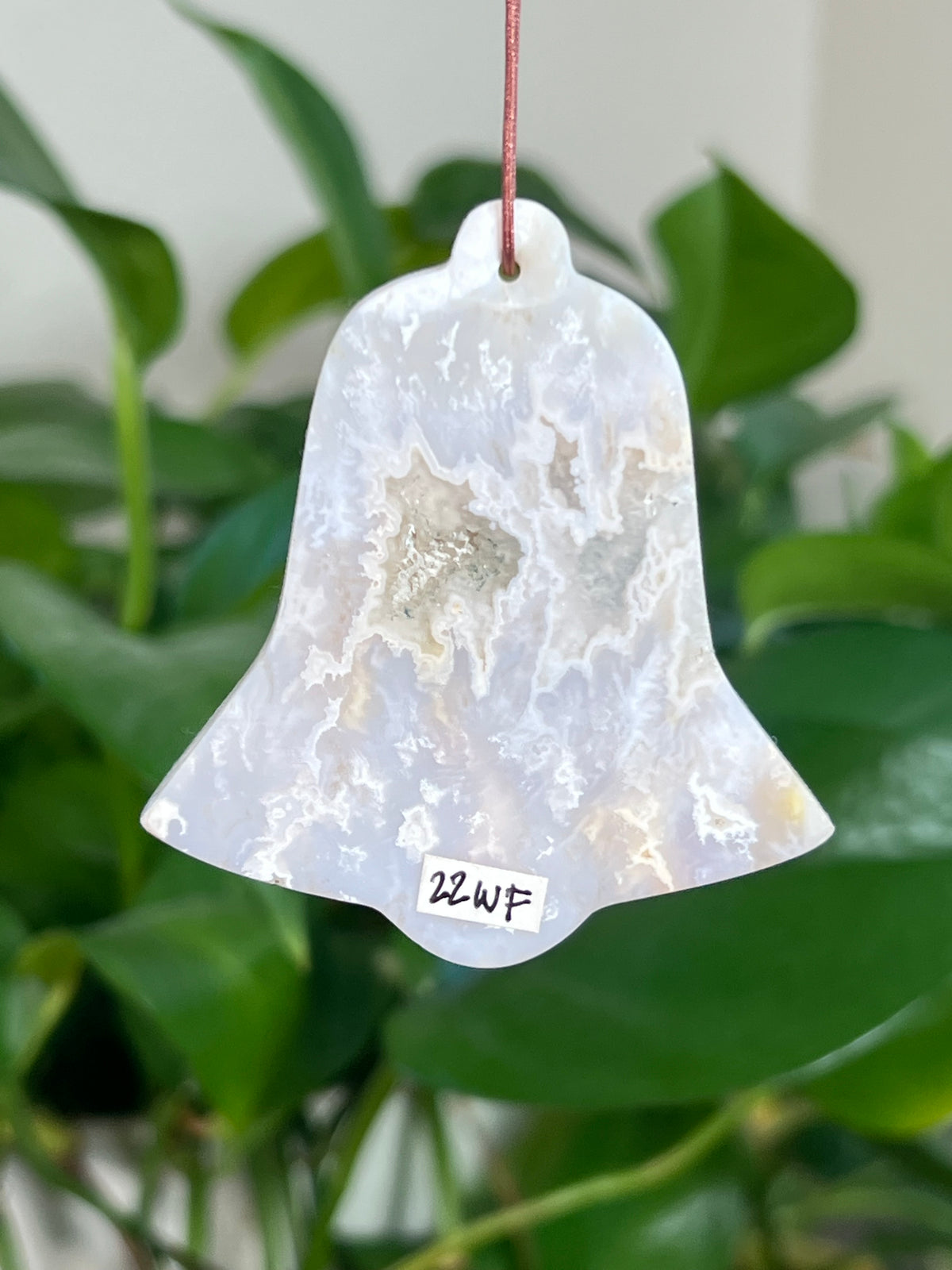 Winter Plume Agate Bell Ornaments
