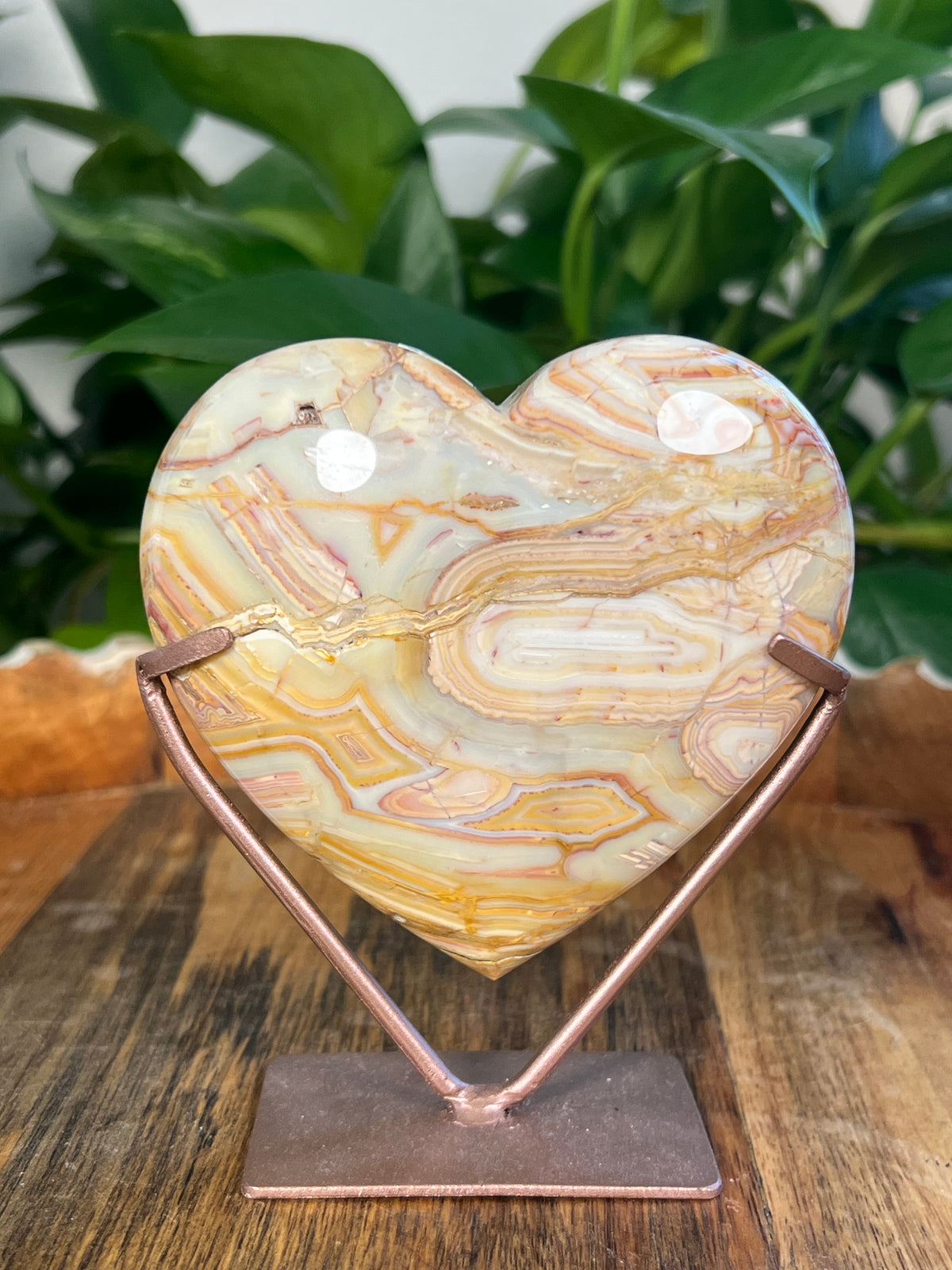 Crazy Lace Agate Heart: XS