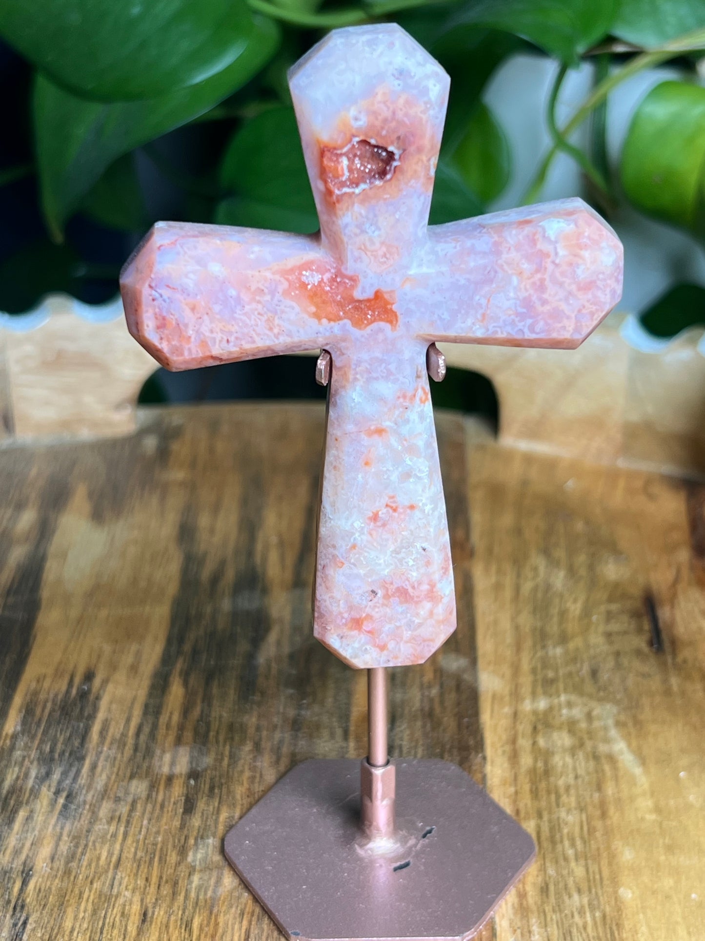 Pink Carnelian Cross