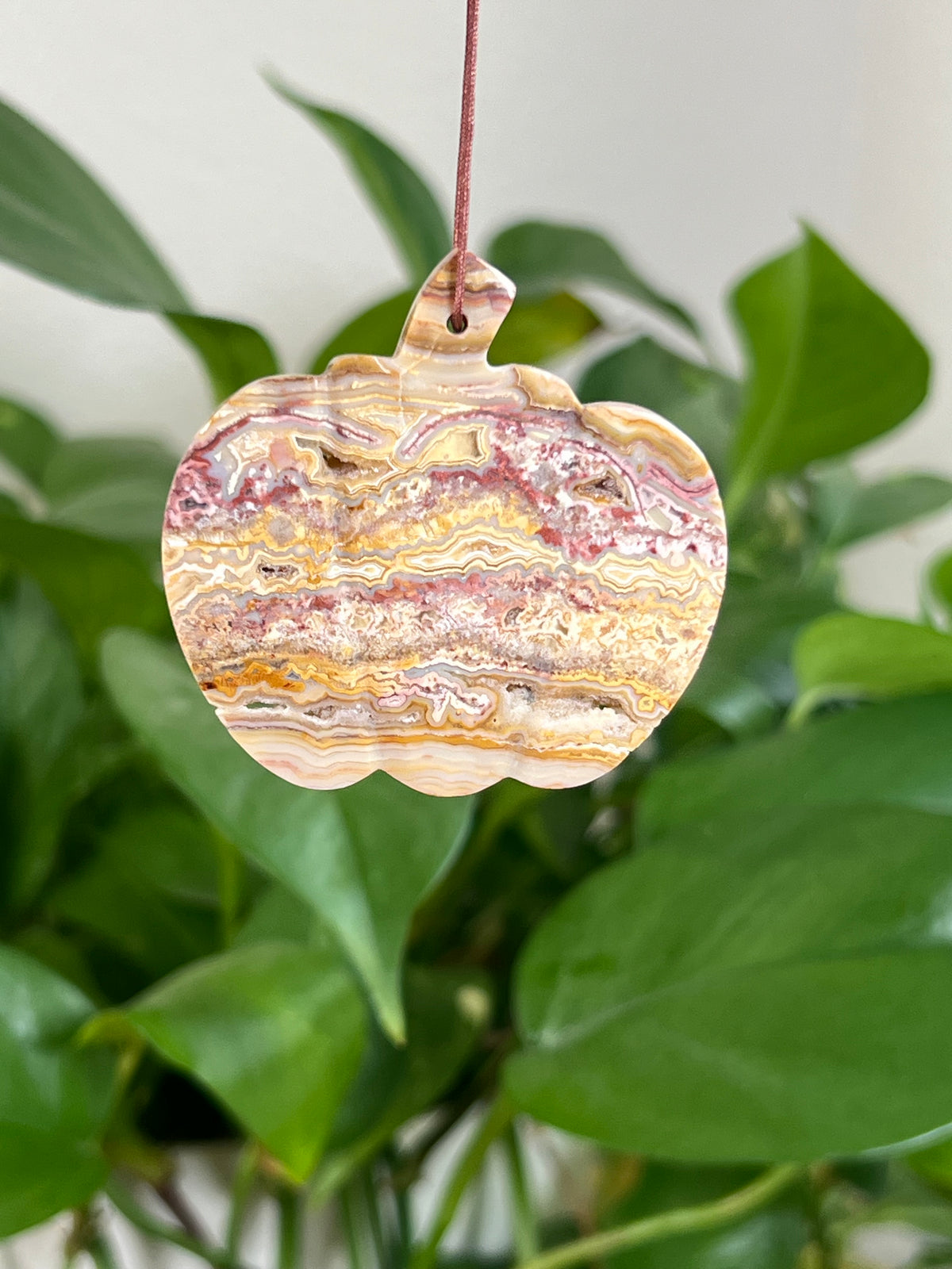 Crazy Lace Agate Pumpkin Ornaments