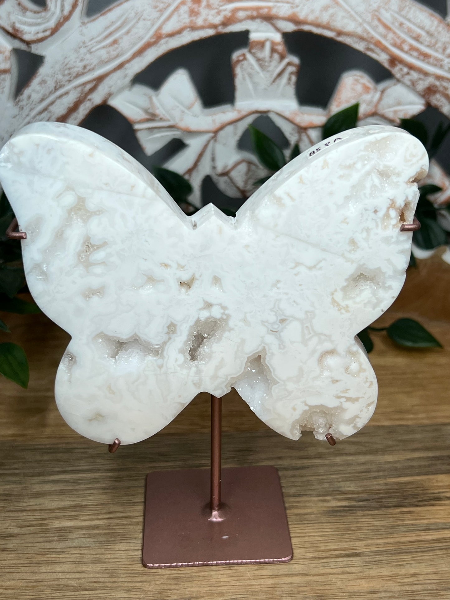 White Plume Agate Butterfly
