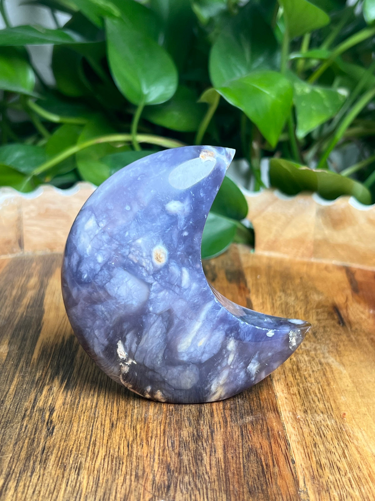 Purple Chalcedony Self-Standing Moon: AC