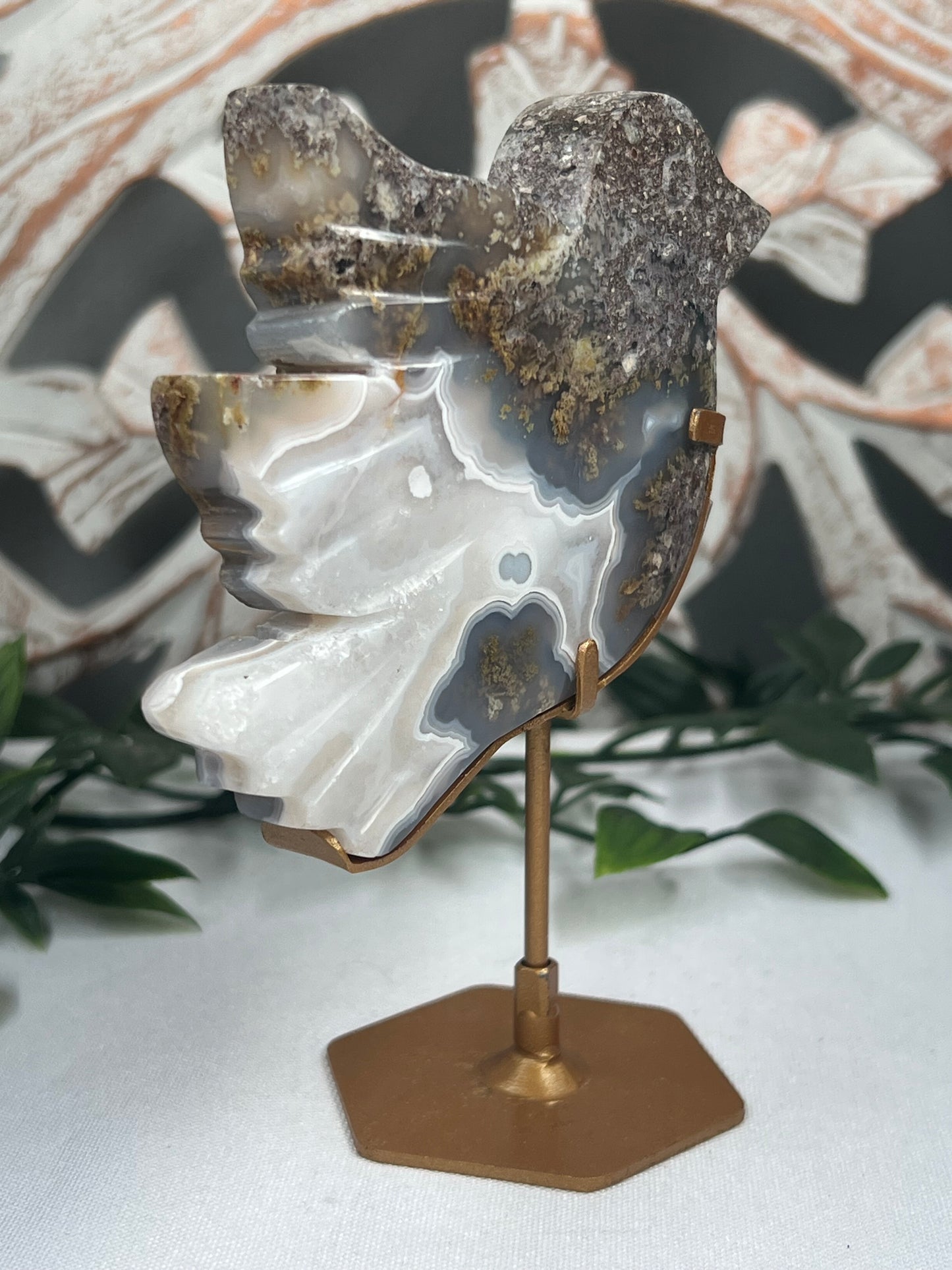 Scenic Moss Agate Bird