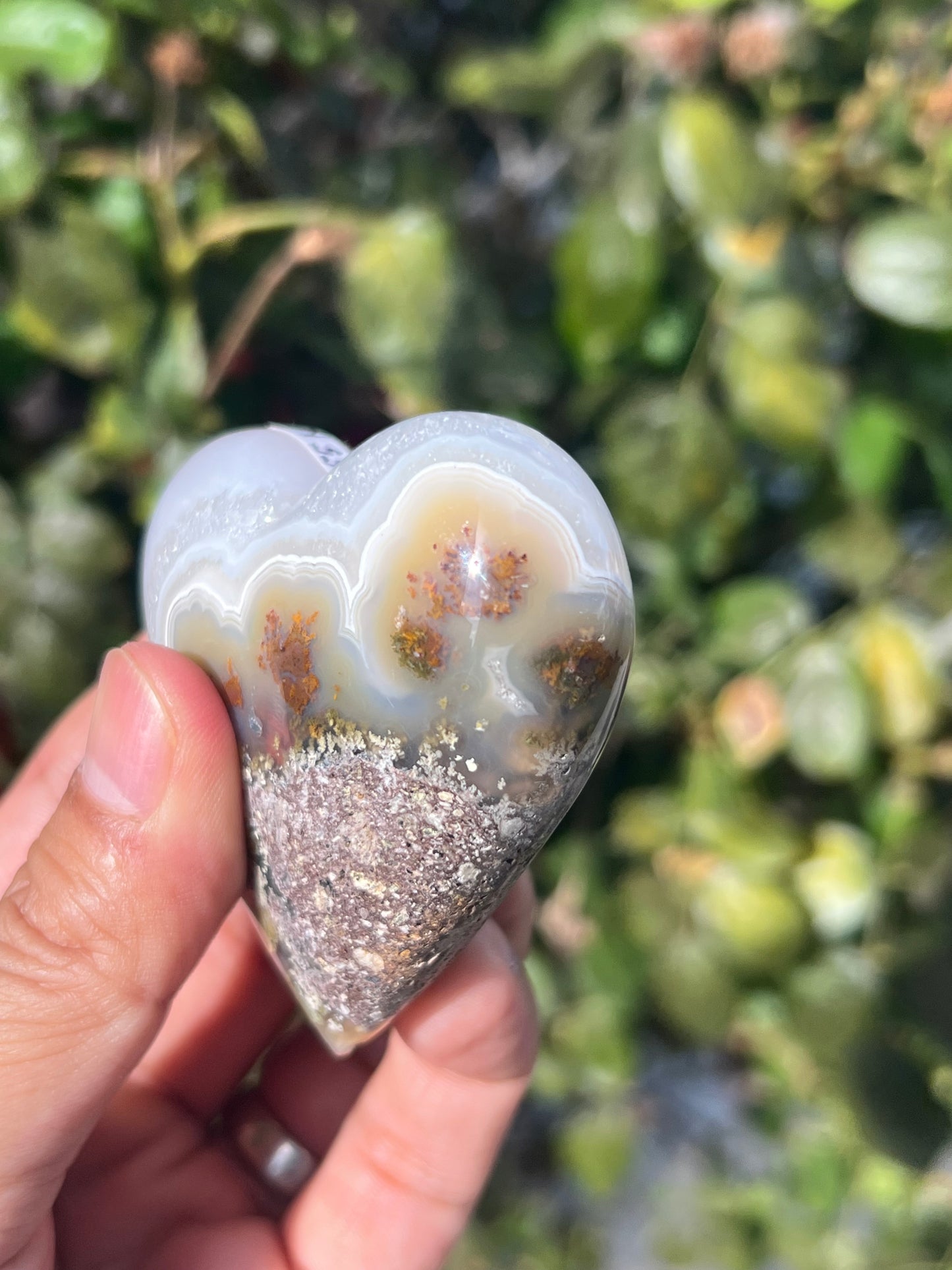 Scenic Moss Agate Heart K
