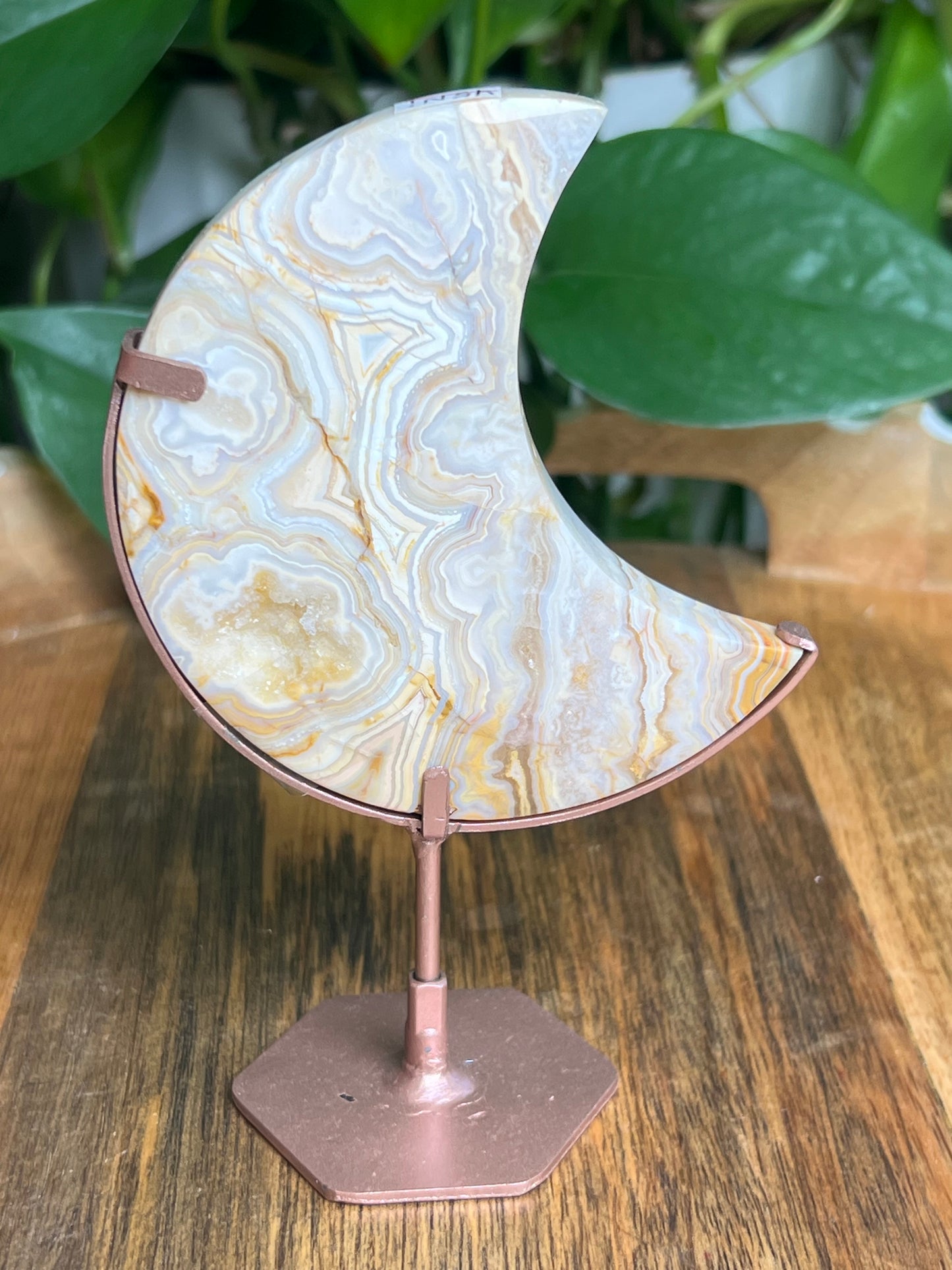 Yellow Crazy Lace Agate Moon: Ni