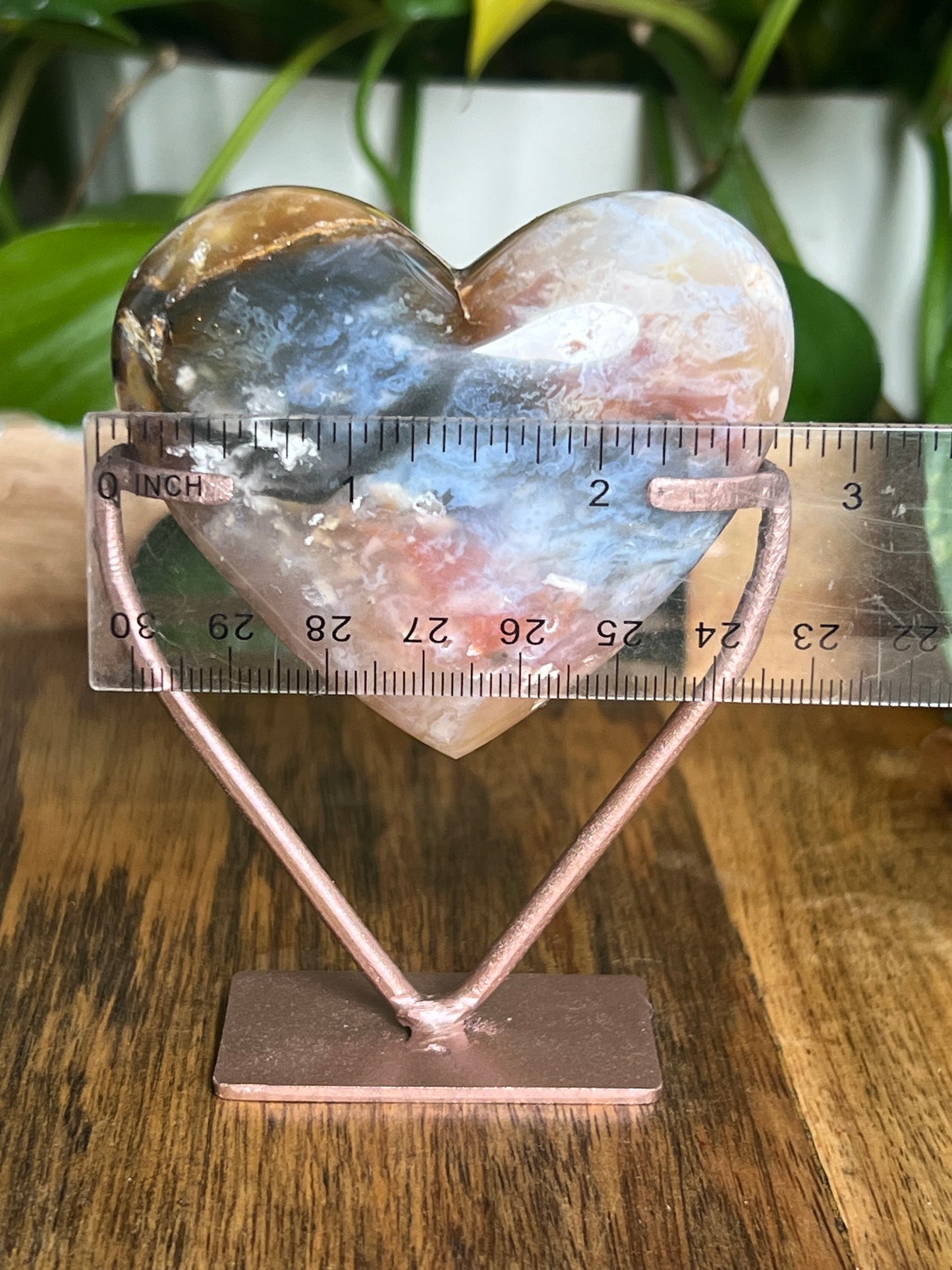 Rainbow Plume Agate Heart TA