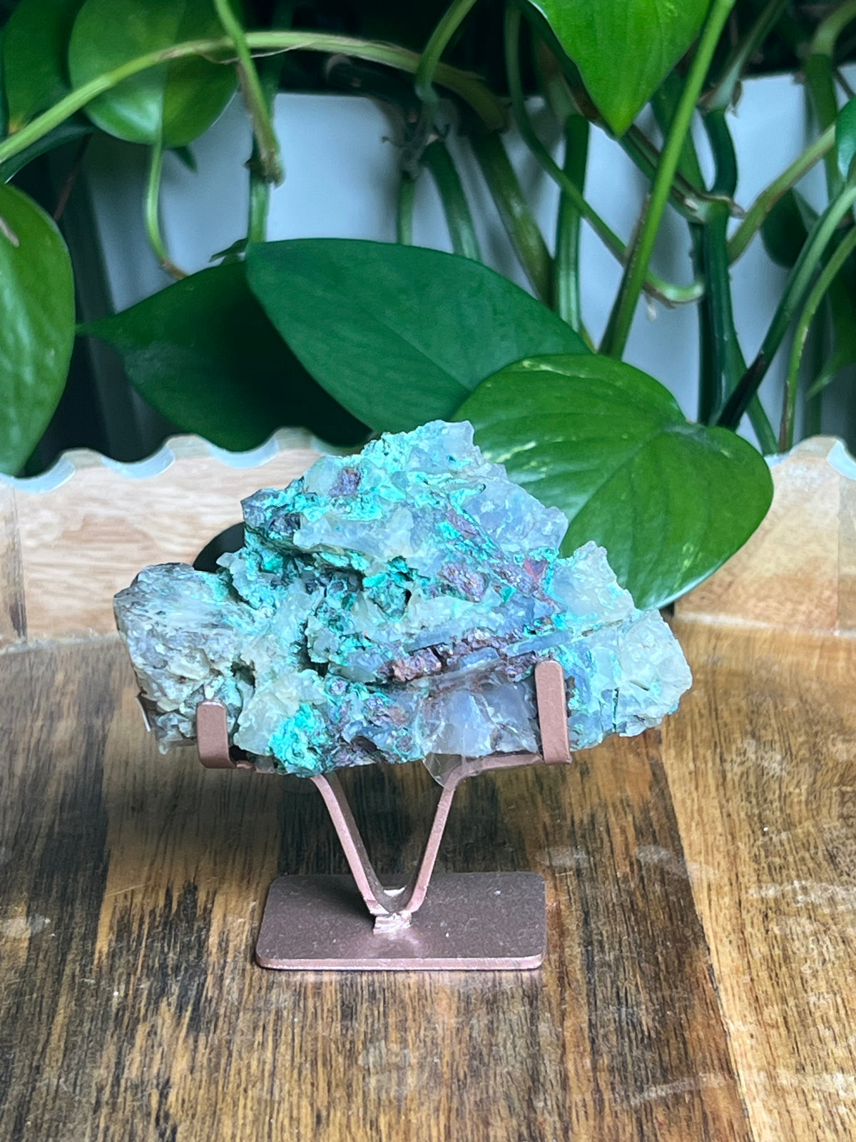Copper In Malachite Chrysocolla and Chalcedony Slab: L