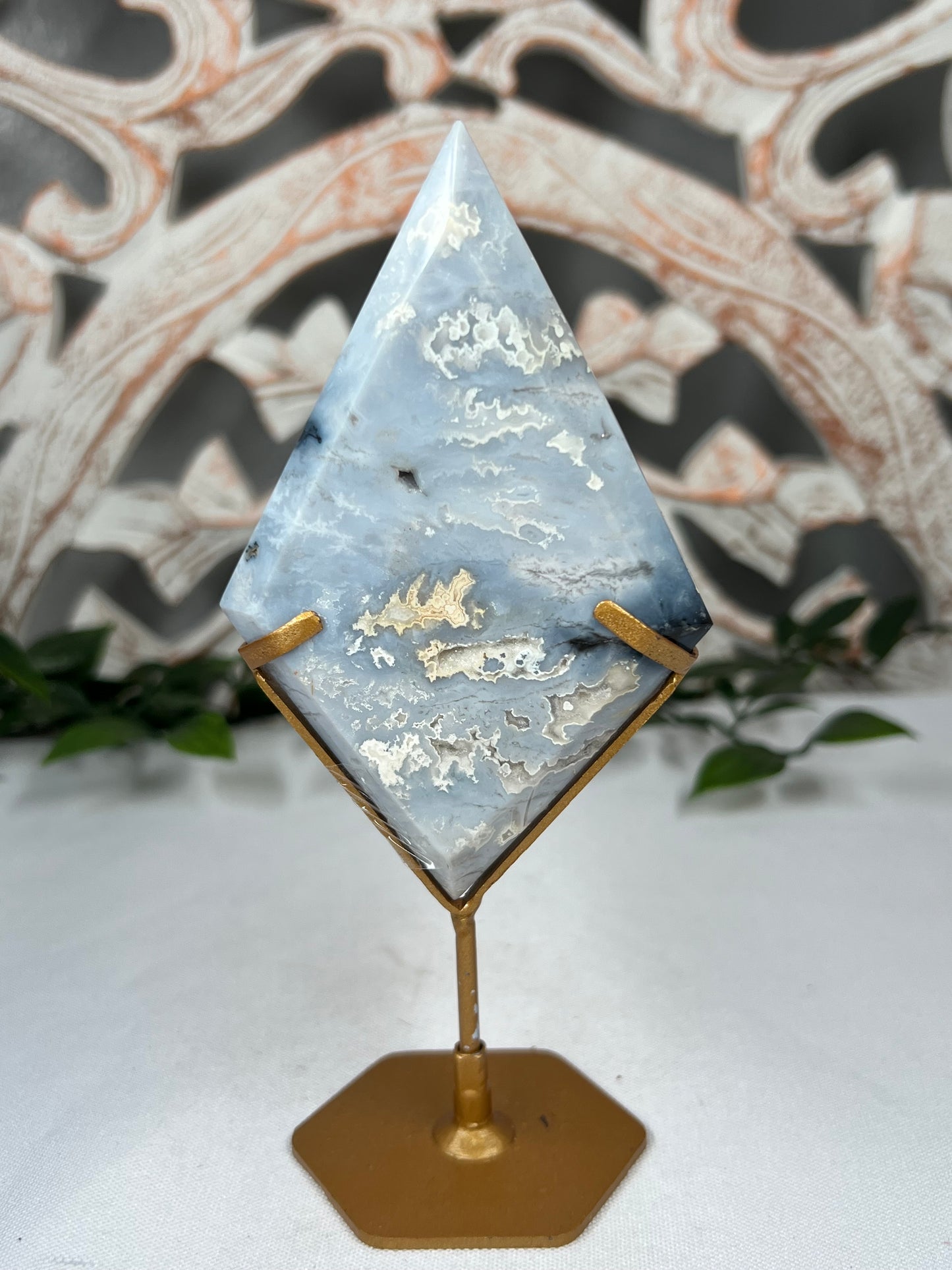 Blue Plume Agate Diamond