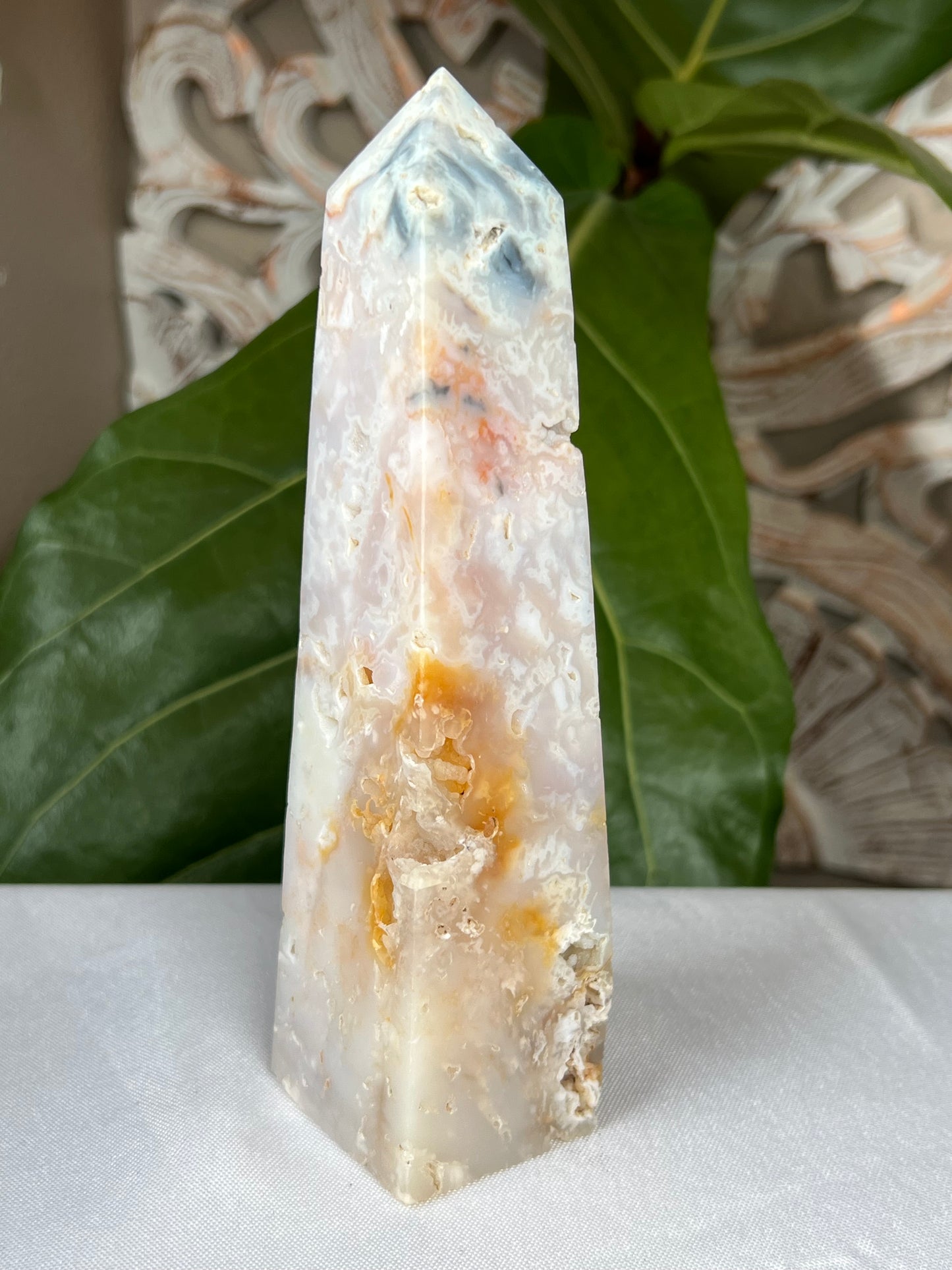 Rainbow Plume Agate Tower