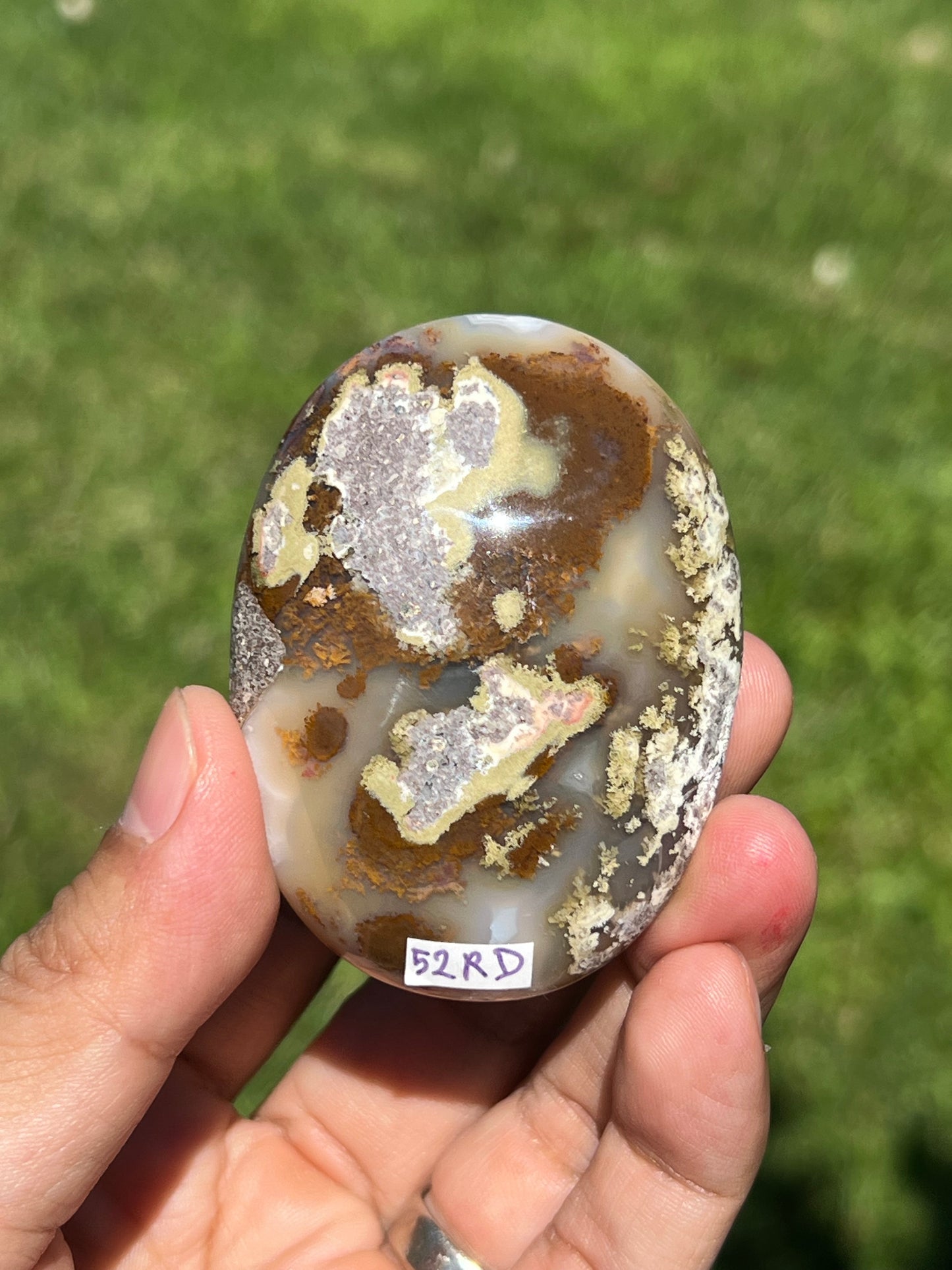 Scenic Moss Agate Palmstone RD