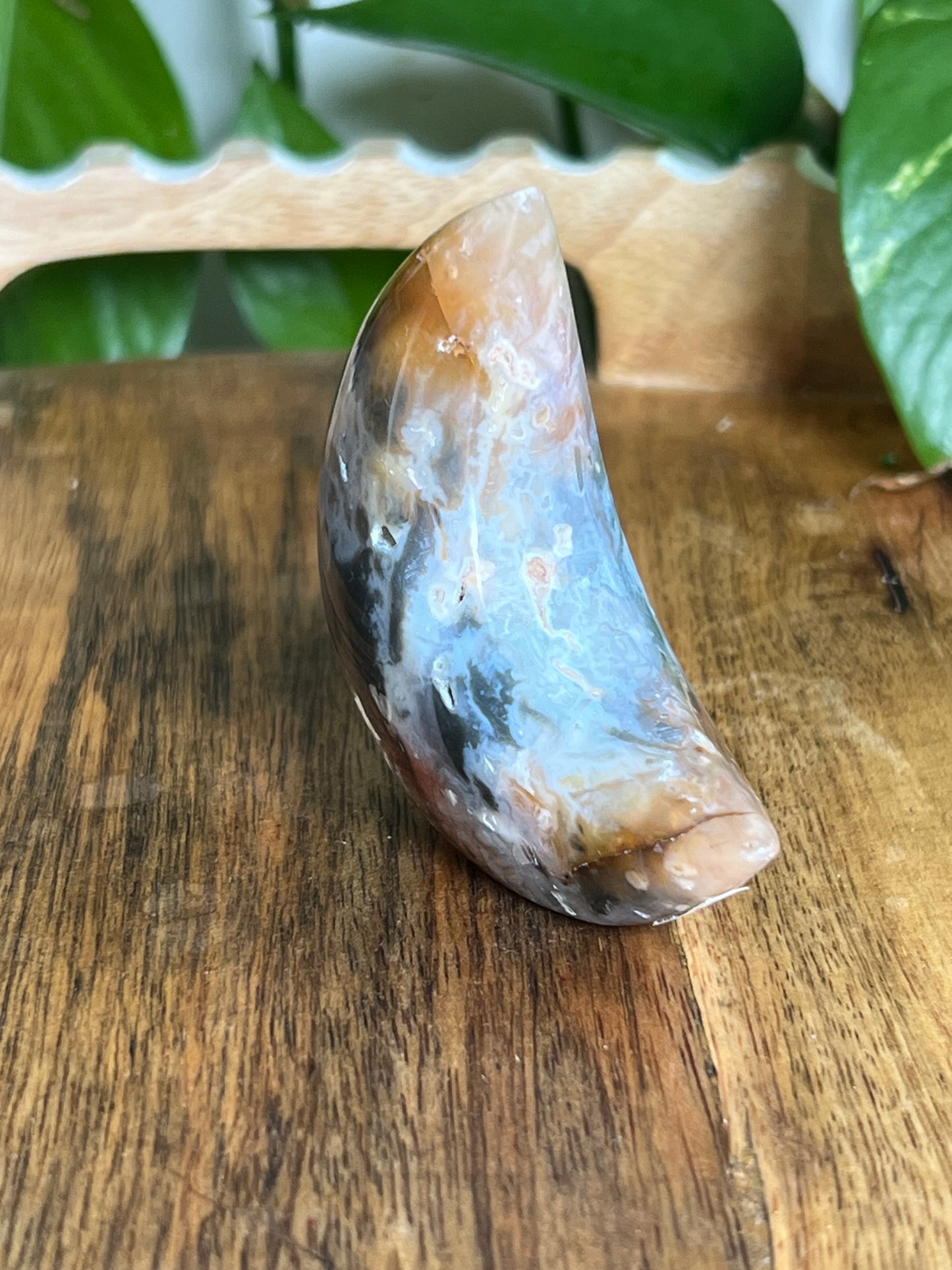 Rainbow Plume Agate Moon G