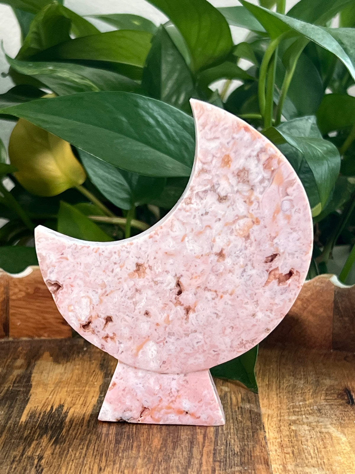 Pink Carnelian Self Standing Moons