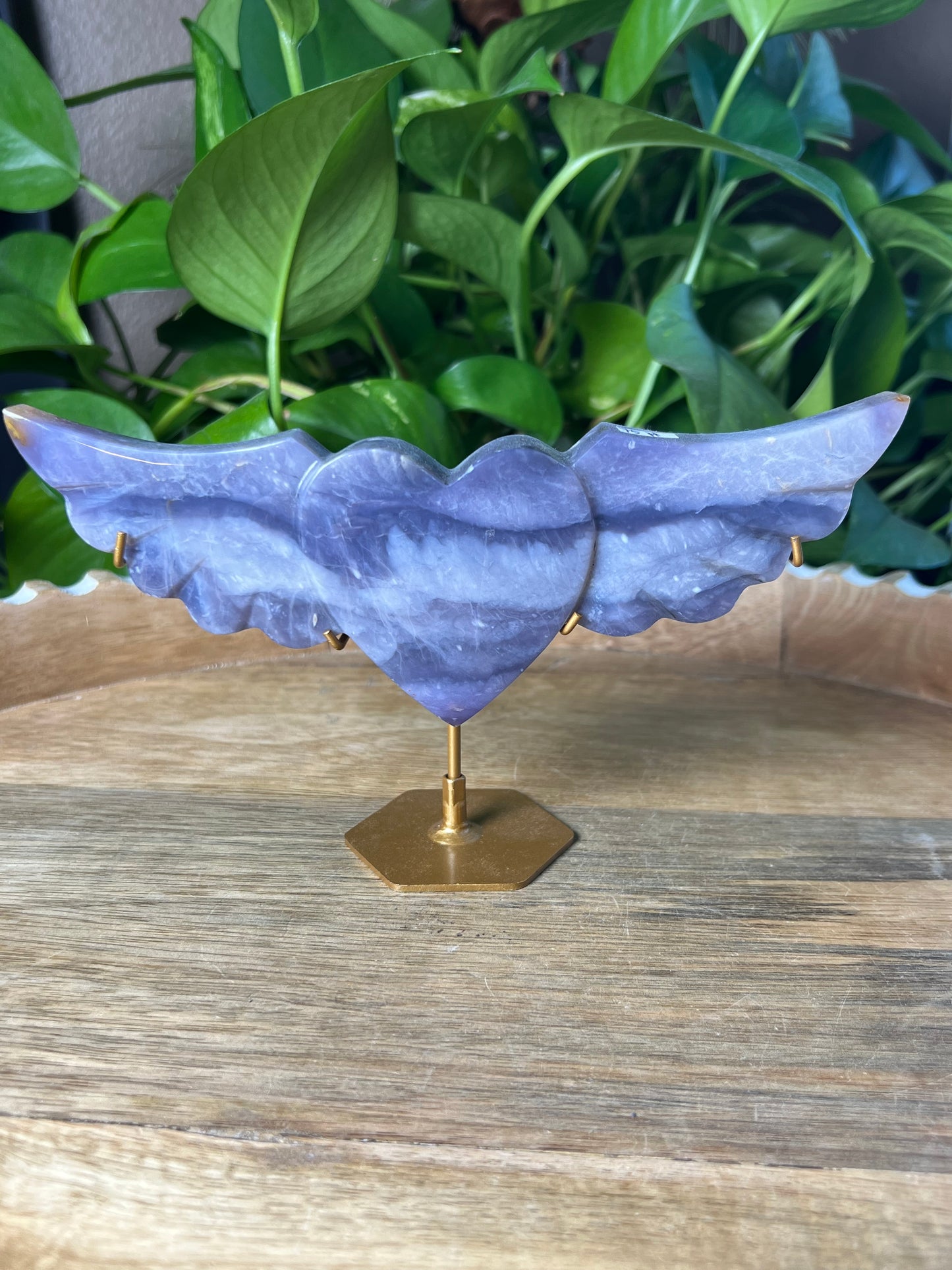 Purple Chalcedony Wing Heart