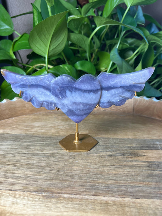 Purple Chalcedony Wing Heart