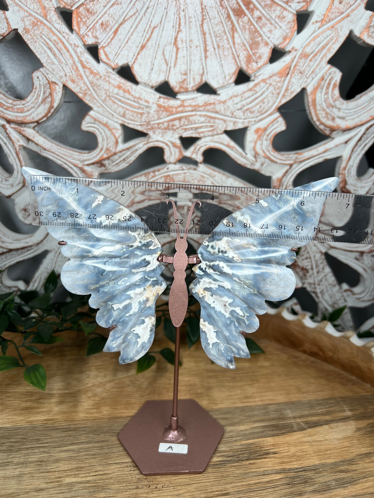 Blue Plume Agate Wings