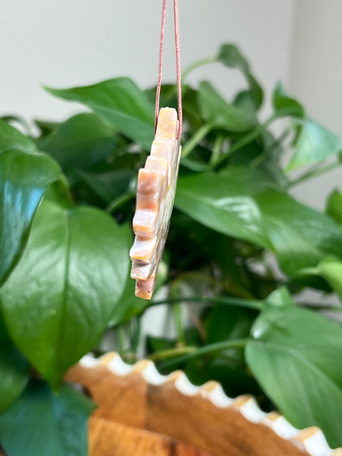 Sumatra Plume Agate Leaf Ornaments