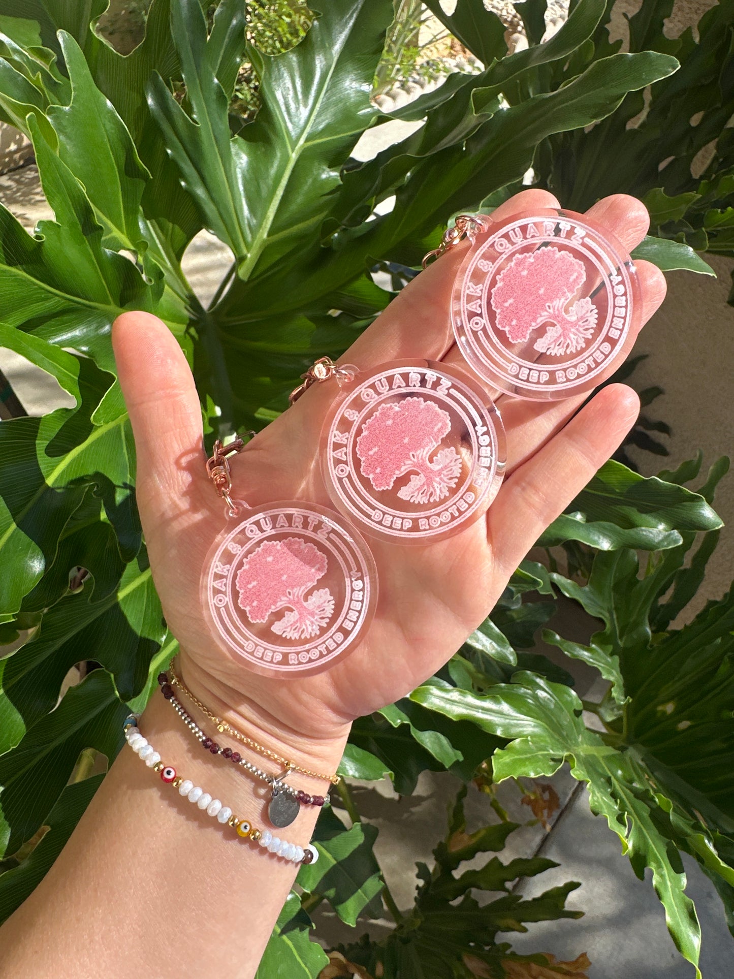 Oak & Quartz Keychain