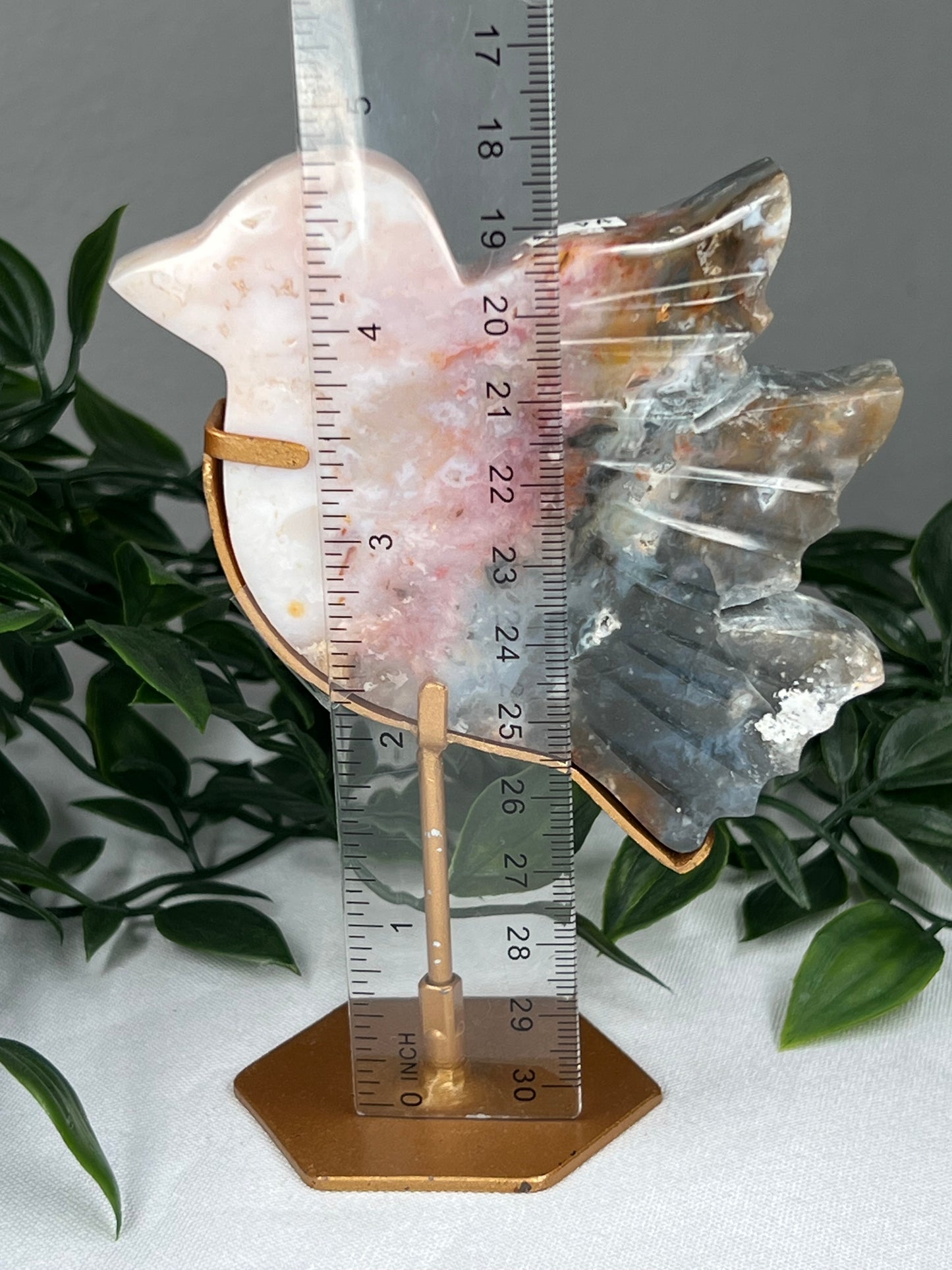 Rainbow Plume Agate Bird