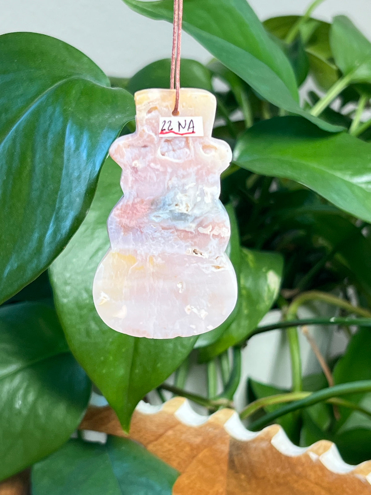 Rainbow Plume Agate Snowman Ornaments