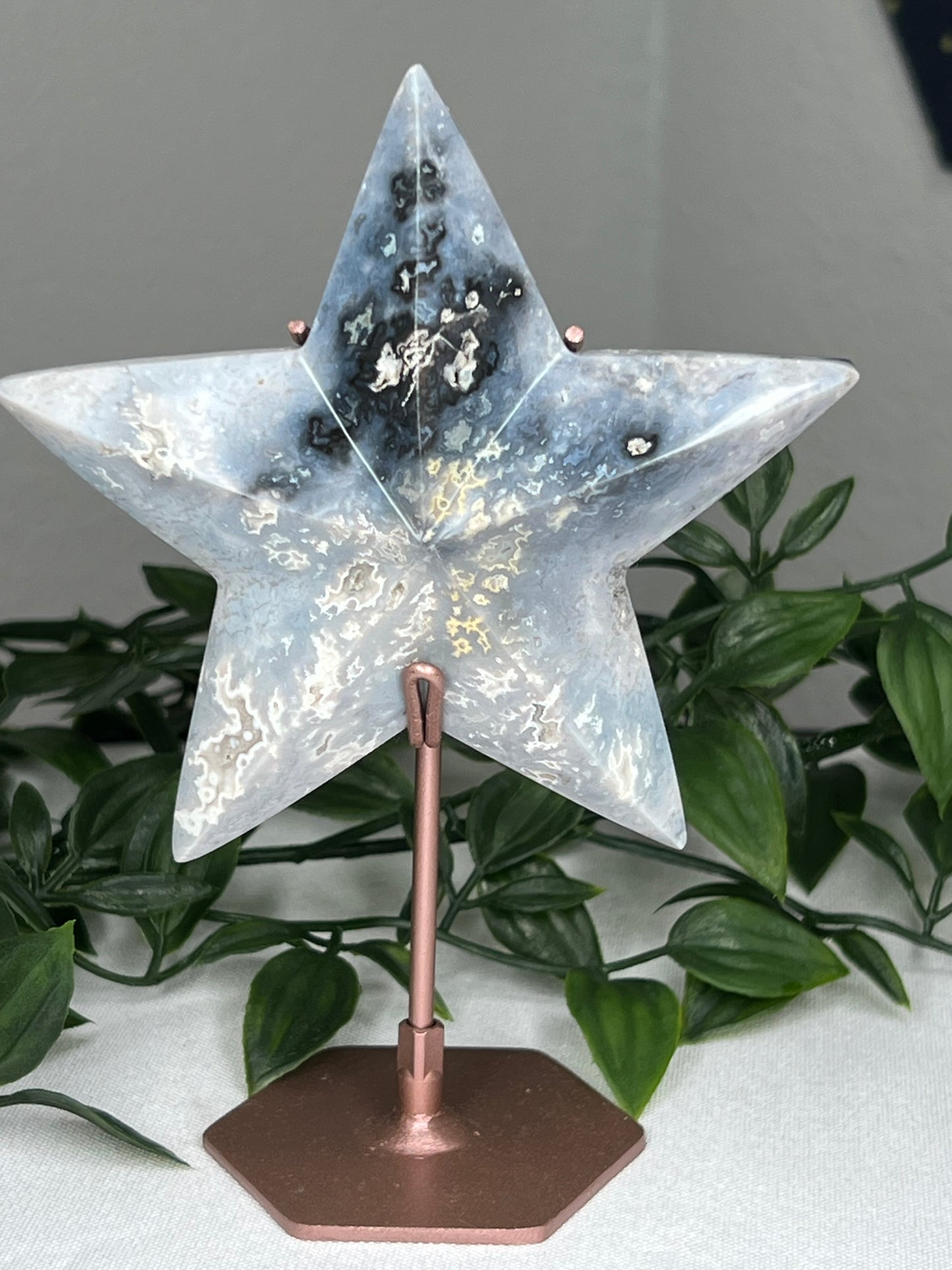 Blue Plume Agate Star