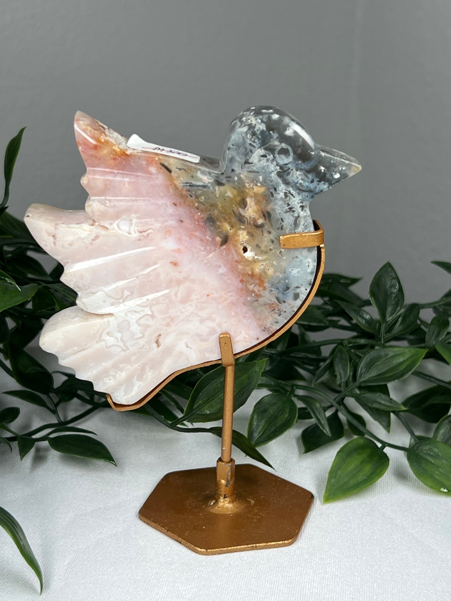 Rainbow Plume Agate Bird