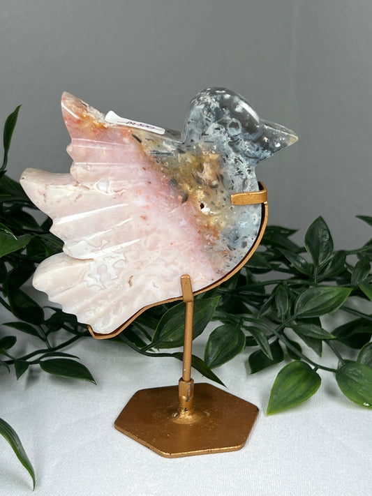 Rainbow Plume Agate Bird