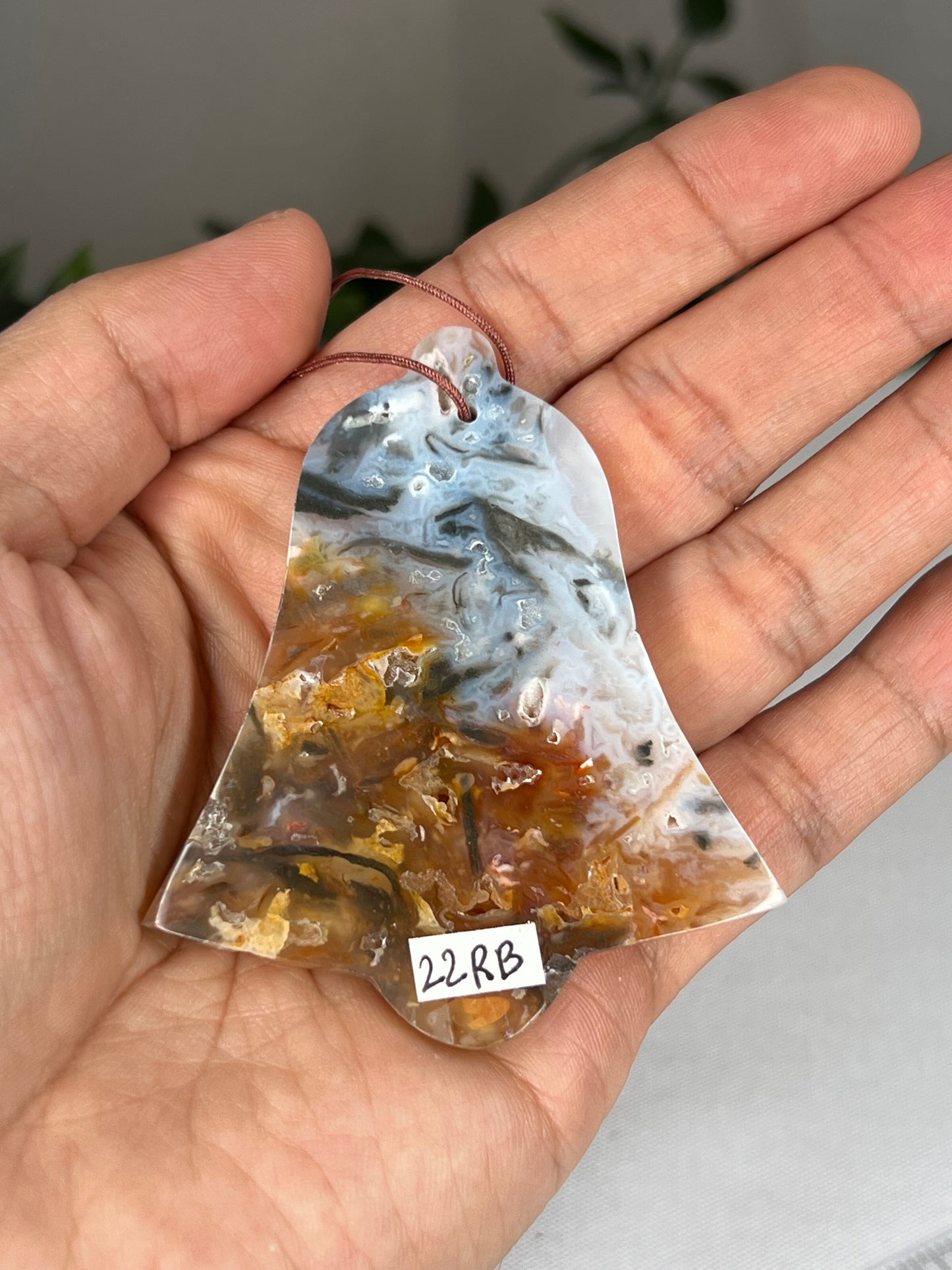 Rainbow Plume Agate Ornament