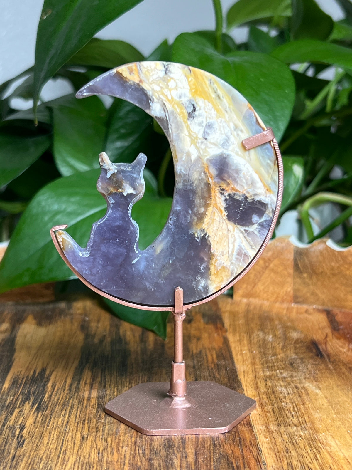 Purple Chalcedony Cat Moon: PE