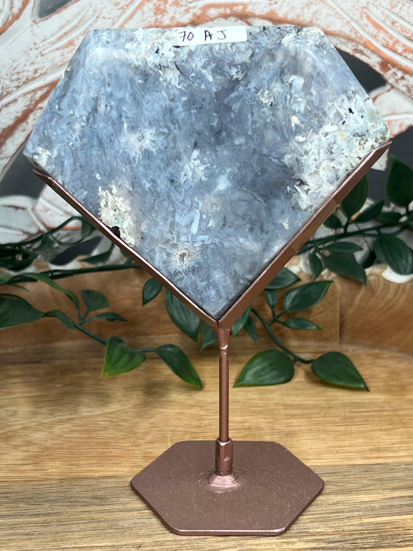 Blue Grey Lace Agate Diamond