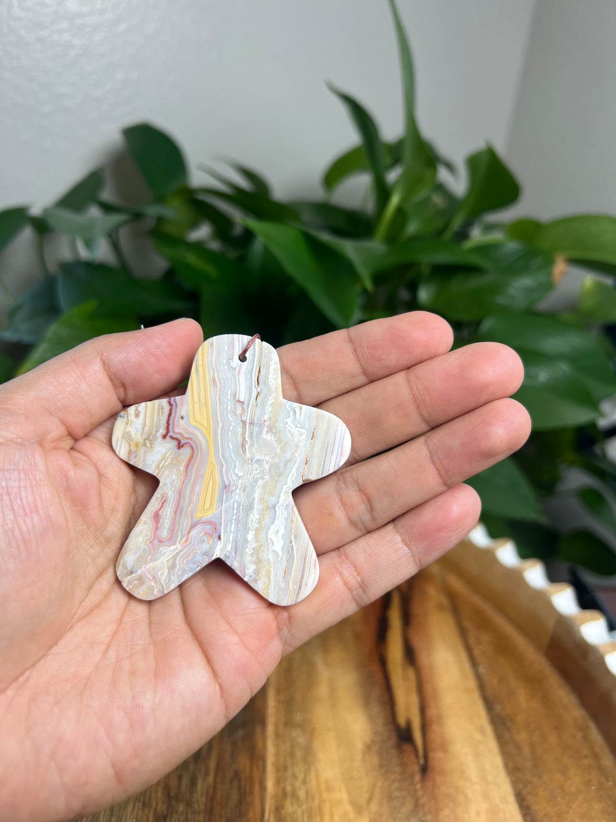 Crazy Lace Agate Ornament Gingerbread: G