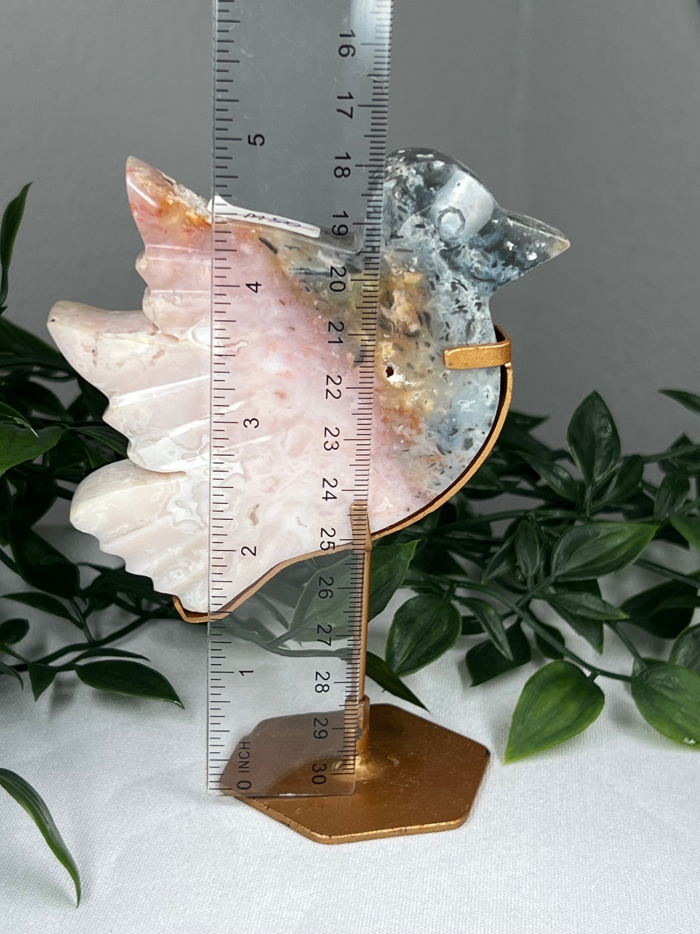 Rainbow Plume Agate Bird