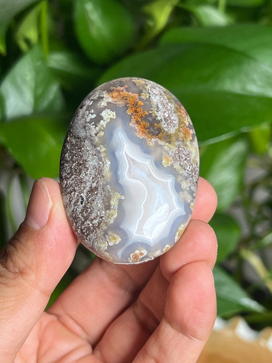 Scenic Moss Agate Palmstone: QC