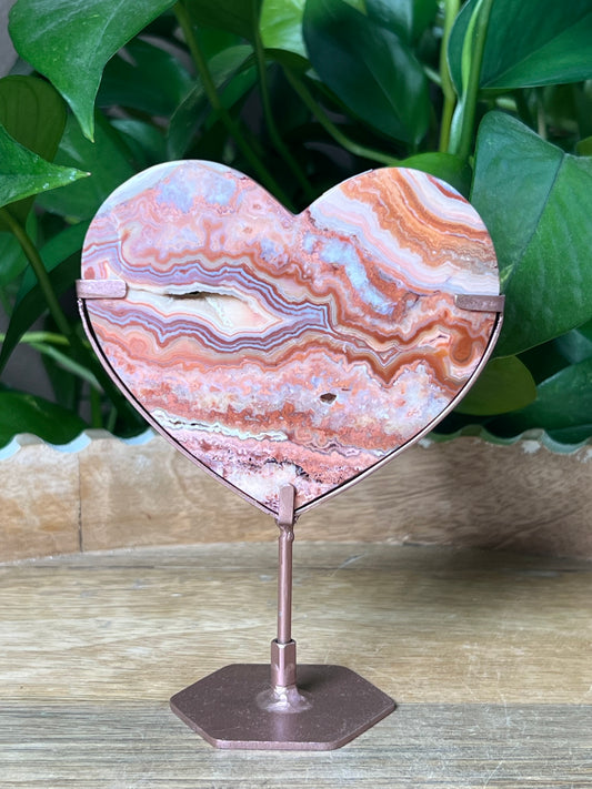 Crazy Lace Agate Heart