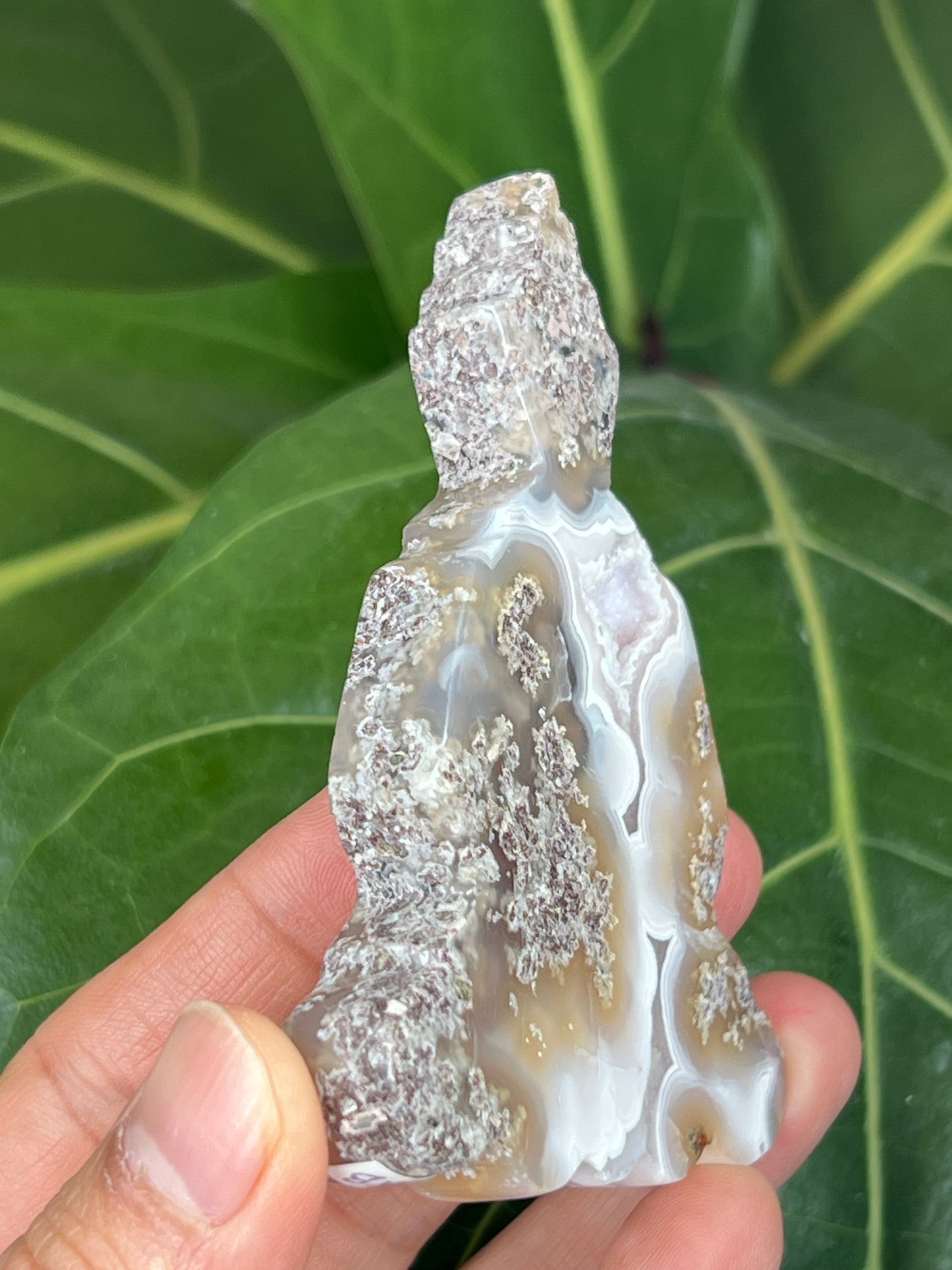 Scenic Moss Agate Buddha