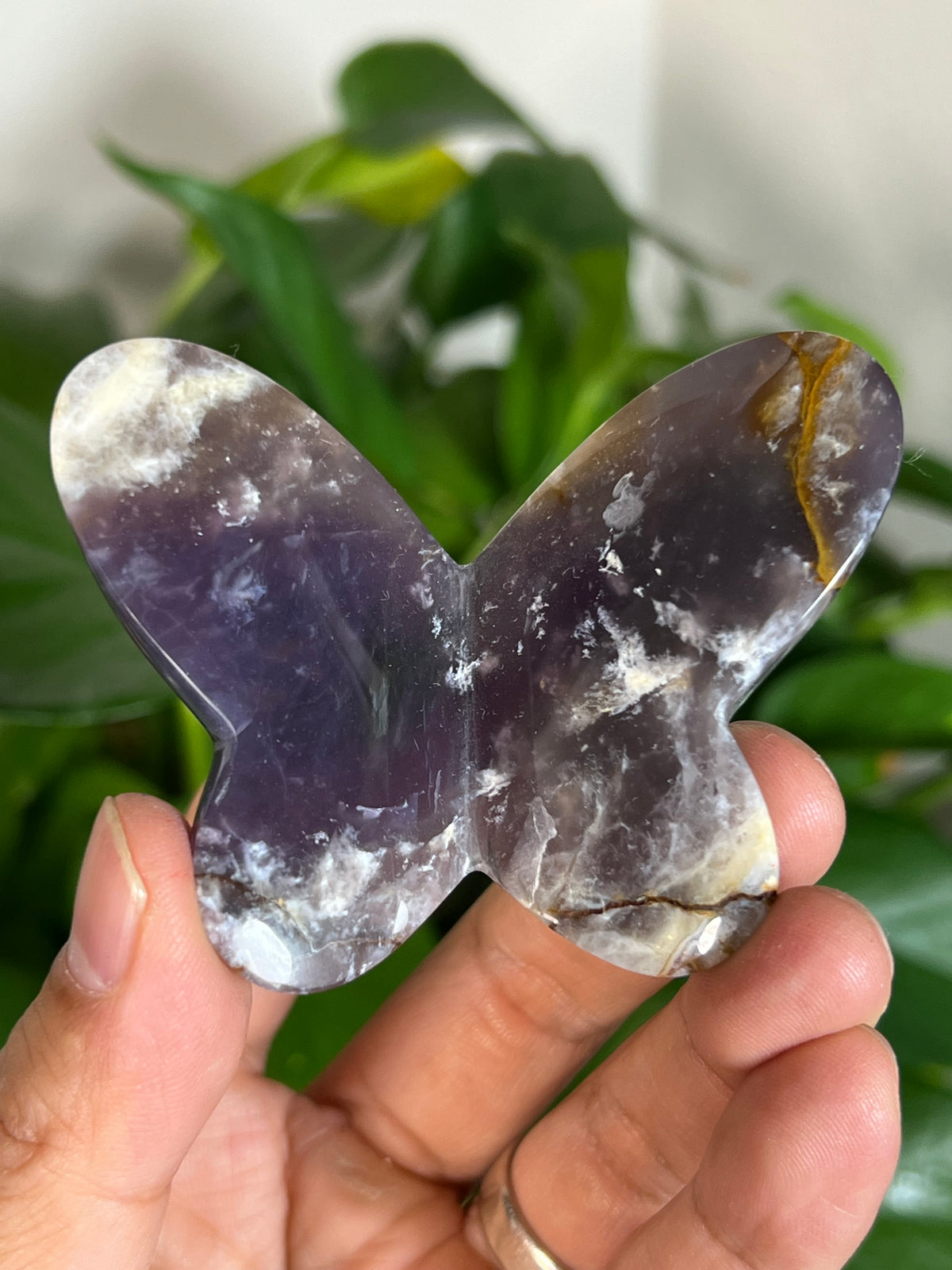 Purple Chalcedony 3D Butterflies