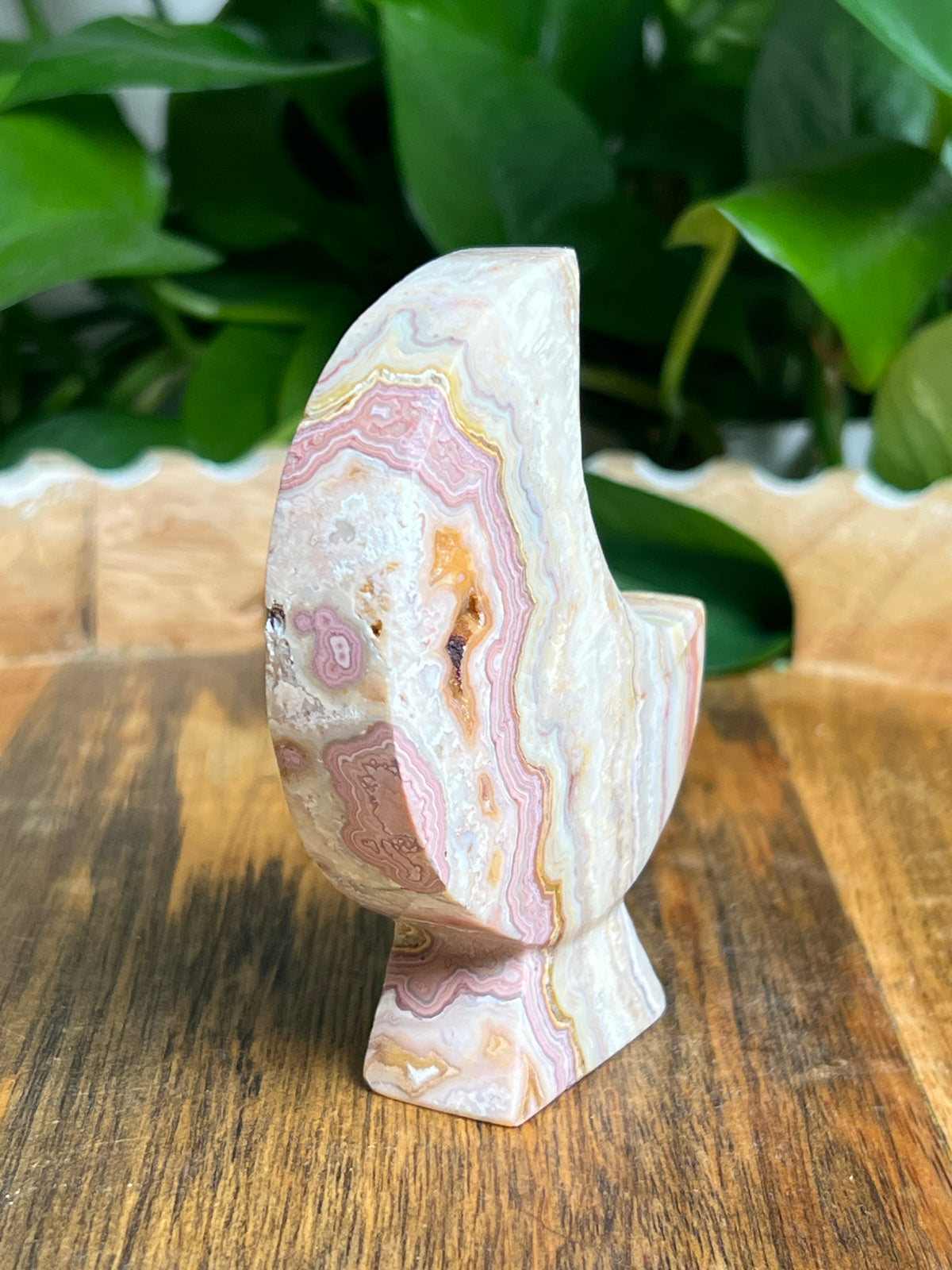 Crazy Lace Agate Self Standing Moon: P