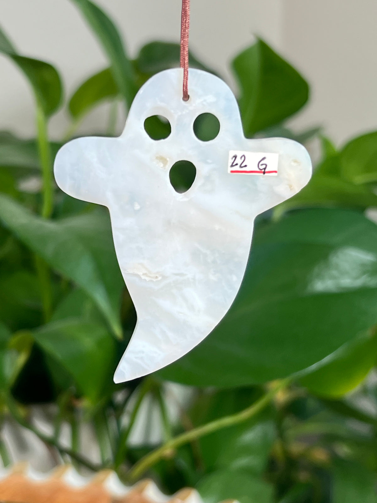 White Plume Agate Ghost Ornaments